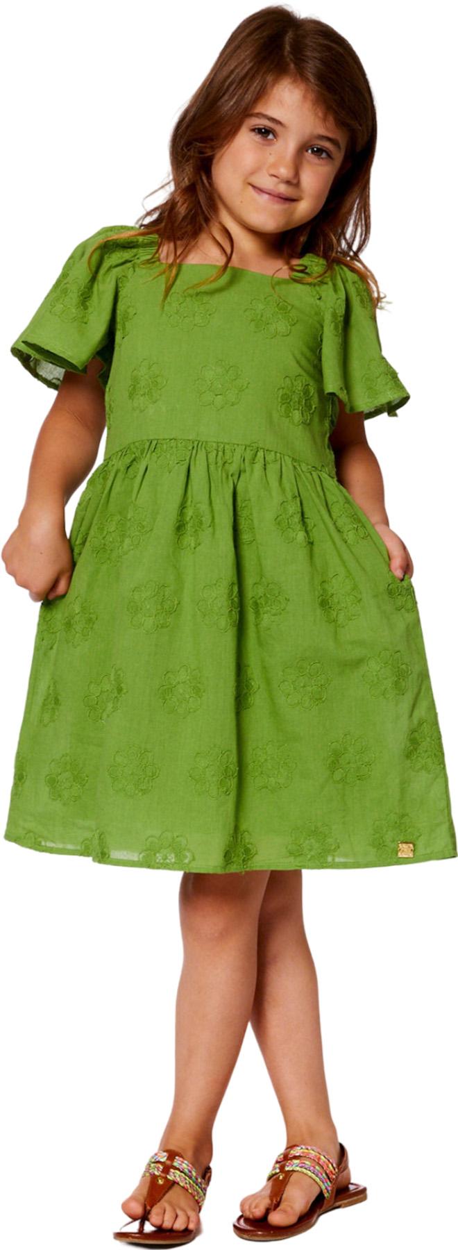 Product gallery image number 4 for product Frill Sleeve Dress with Embroidery - Little Girl