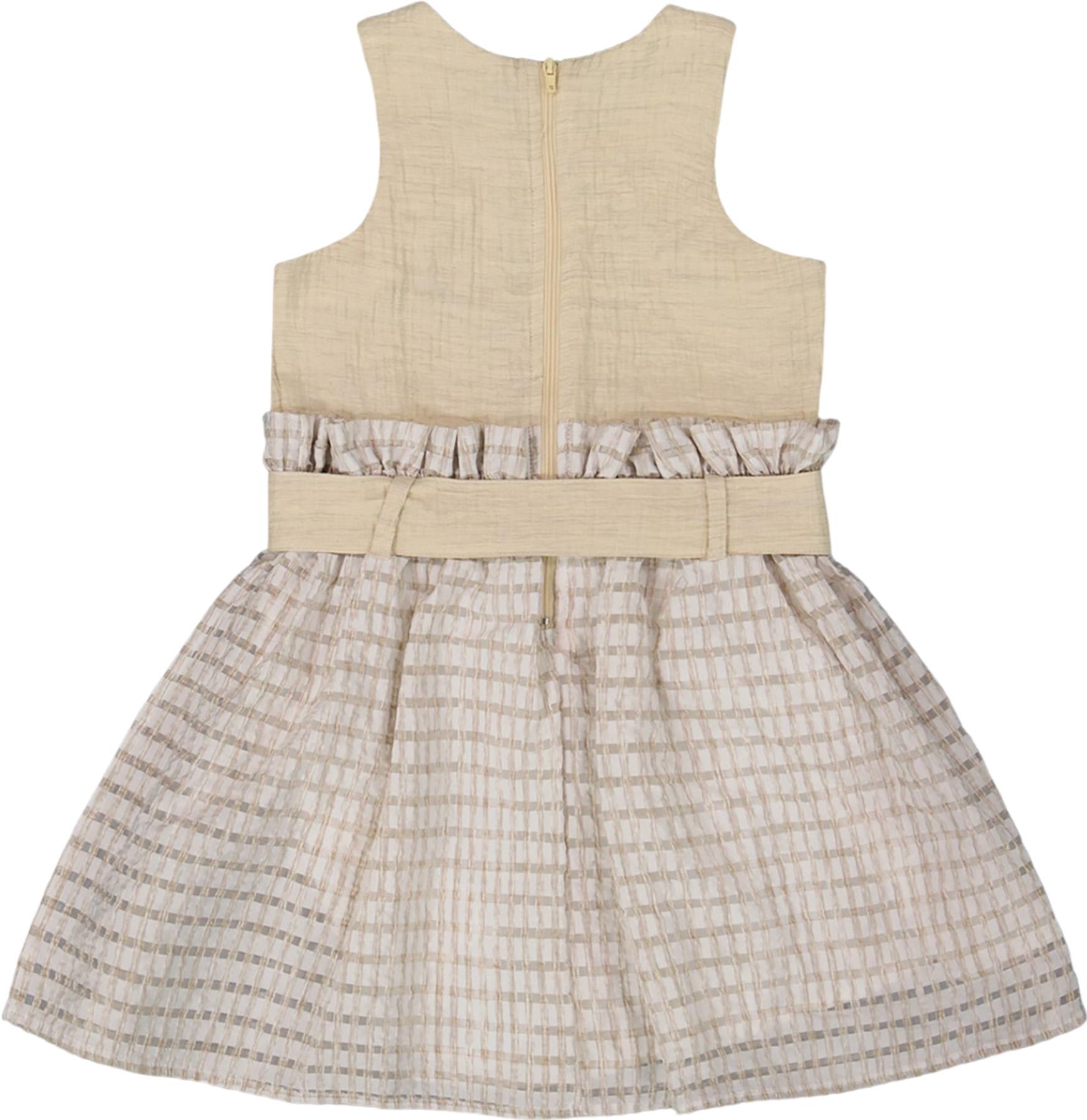 Product gallery image number 2 for product Bi-Material Belted Dress - Little Girl
