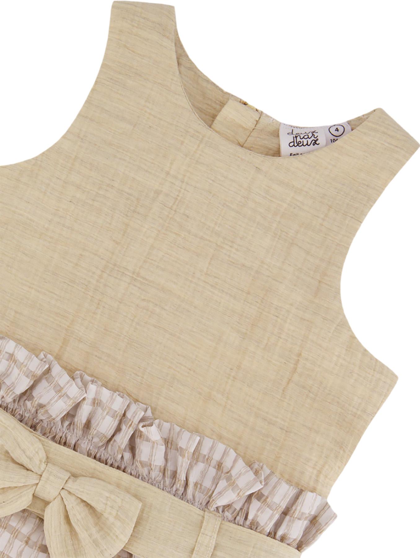 Product gallery image number 3 for product Bi-Material Belted Dress - Little Girl