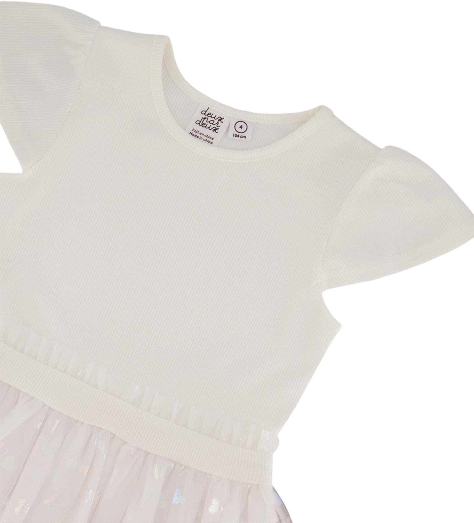 Product gallery image number 5 for product Robe bi-matière avec jupe à cœurs pailletés - Grande Fille