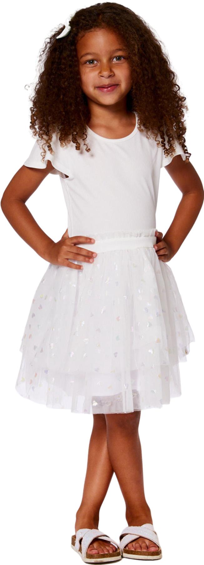 Product gallery image number 3 for product Robe bi-matière avec jupe à cœurs pailletés - Grande Fille