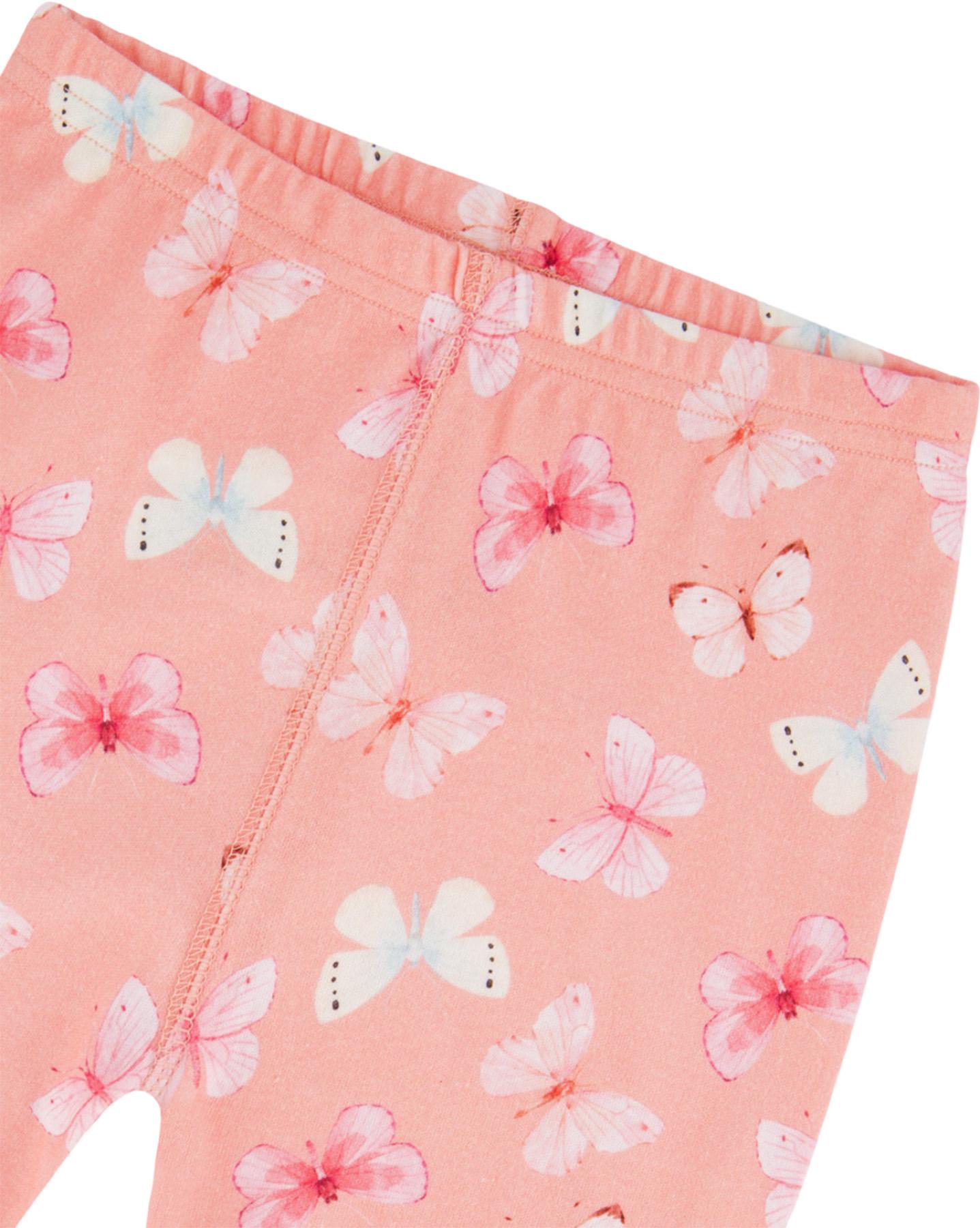 Product gallery image number 3 for product Two Piece Short Sleeve Top and Pant Pajama Set - Little Girl