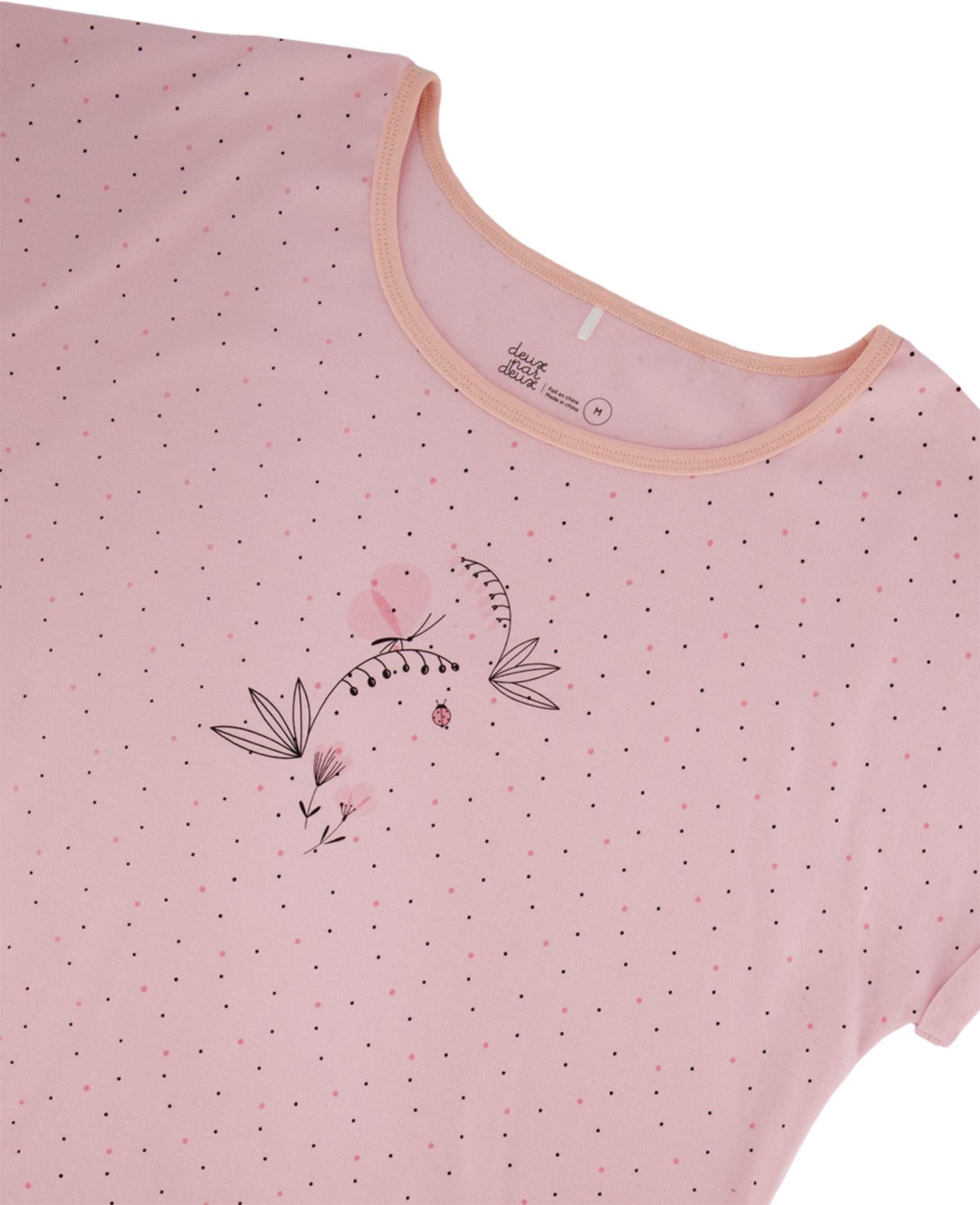 Product gallery image number 2 for product Flowers Printed Organic Cotton Two-Piece Pajama Set - Girl