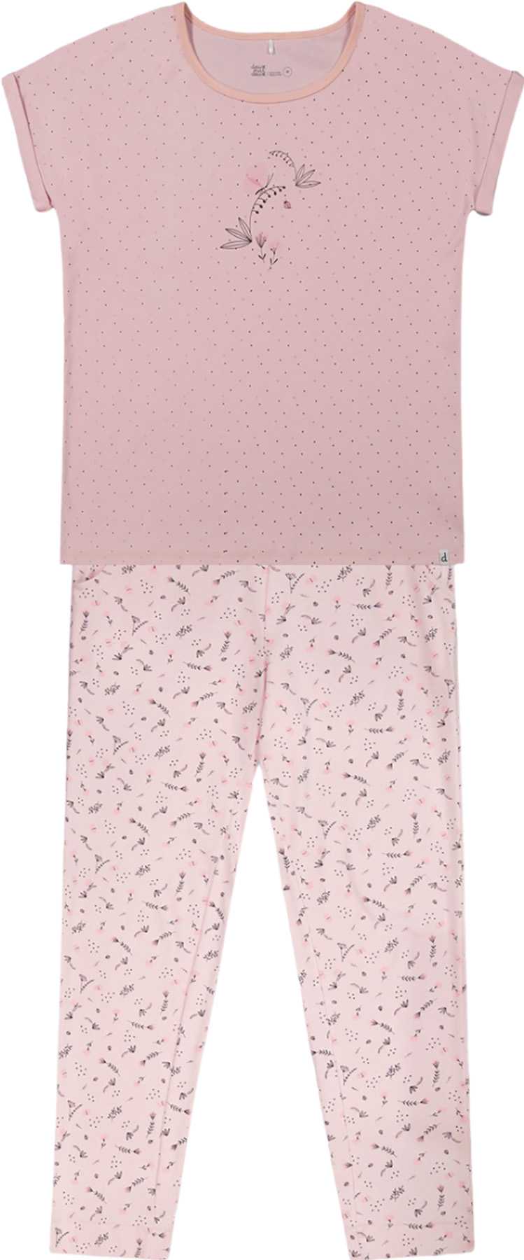 Product image for Flowers Printed Organic Cotton Two-Piece Pajama Set - Girl