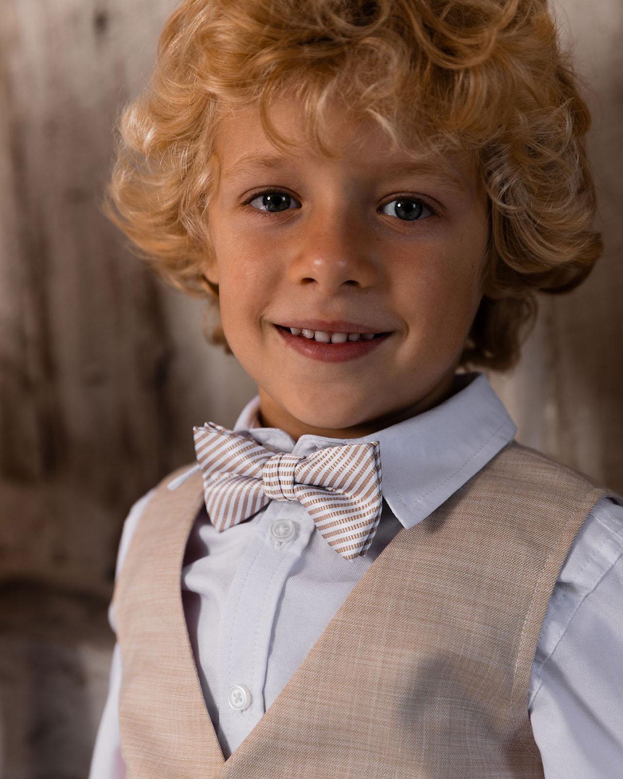 Product gallery image number 4 for product Light Taupe Bow Tie - Boy