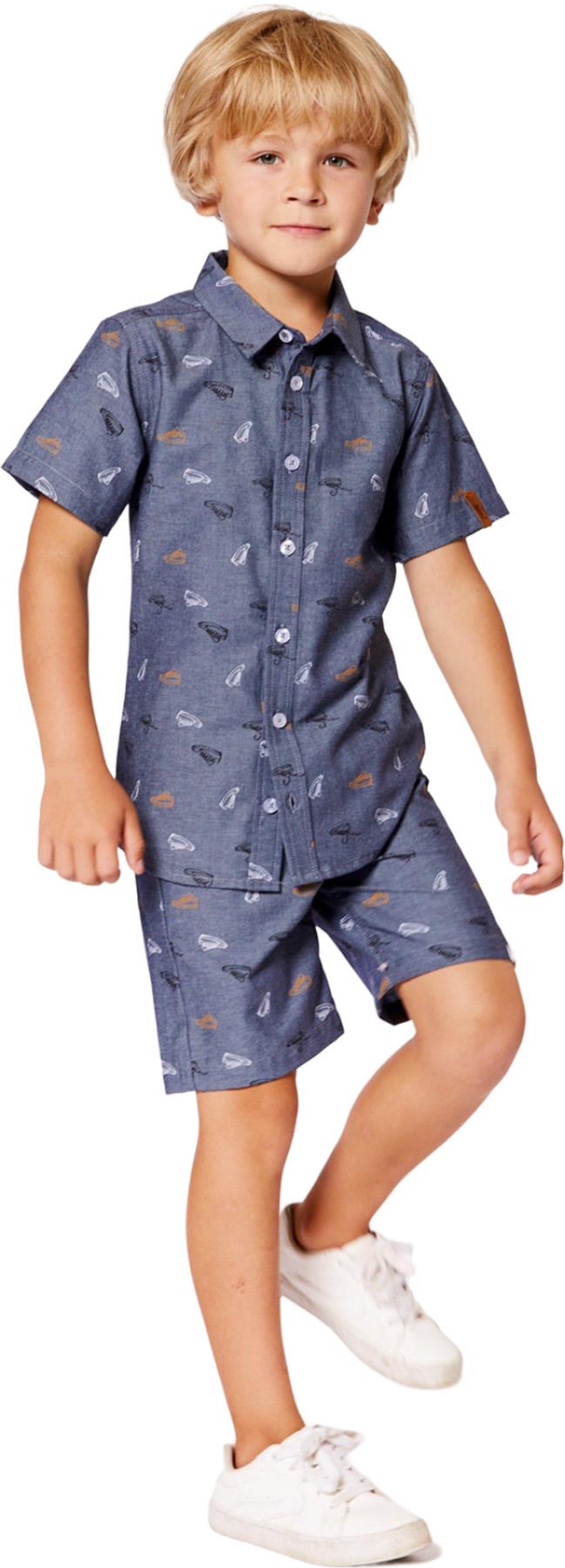 Product gallery image number 3 for product Printed Chambray Shorts - Little Boy