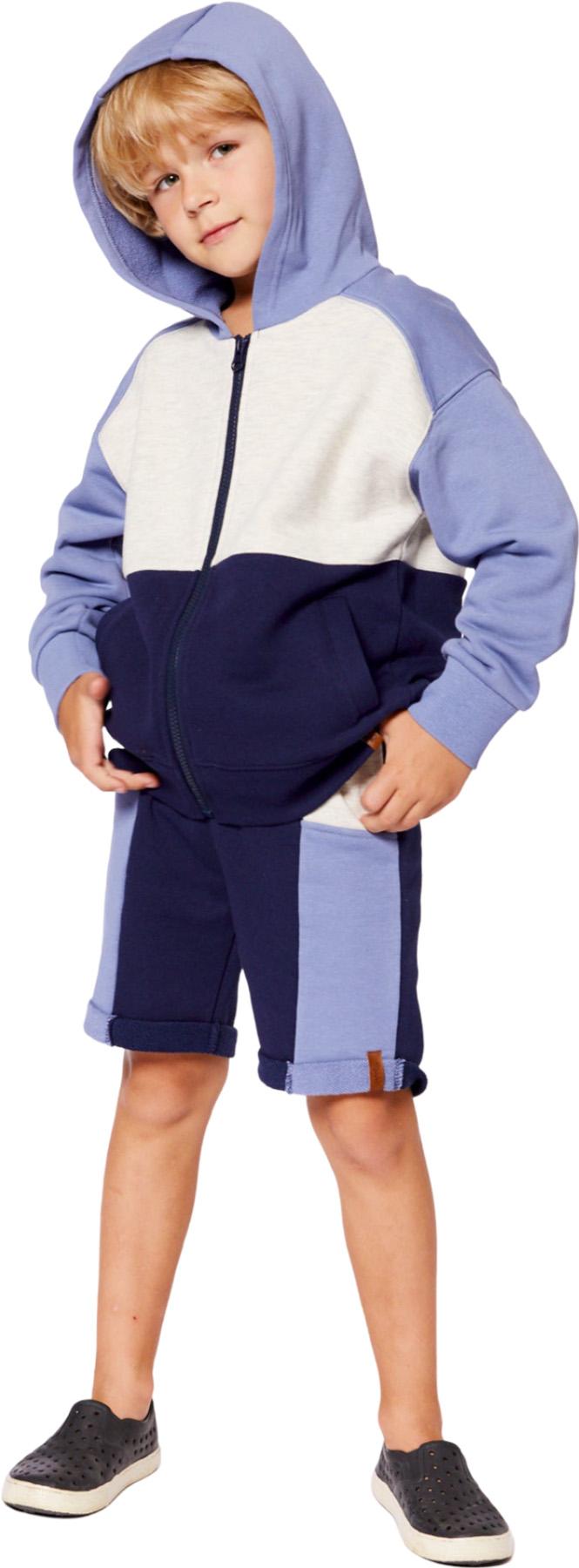 Numéro de l'image de la galerie de produits 2 pour le produit Chandail à capuchon zippé en éponge française à couleurs contrastantes - Grand garçon
