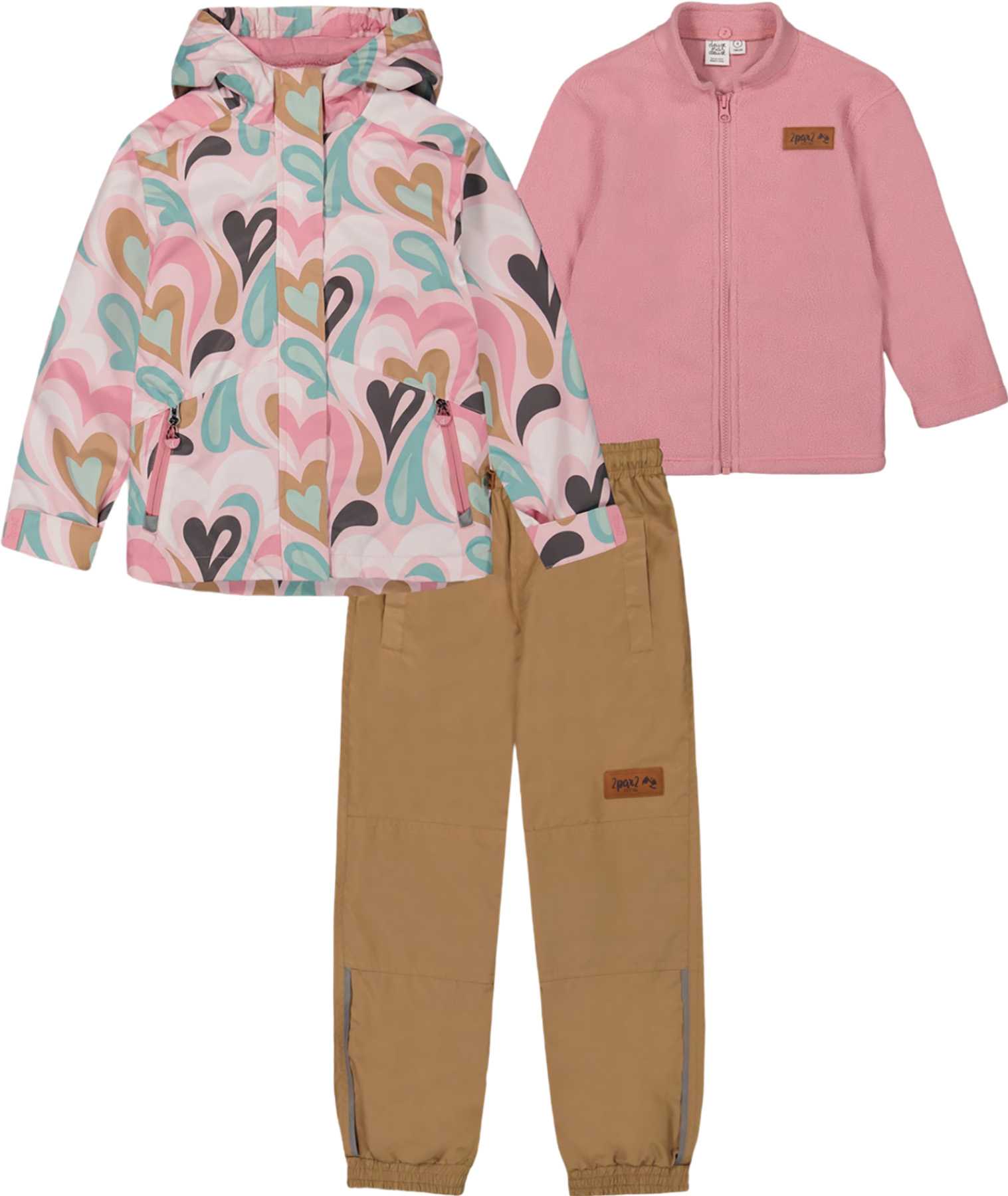 Product image for 3-in-1 Two-Piece Mid-Season Outerwear Set with Printed Jacket - Baby Girl
