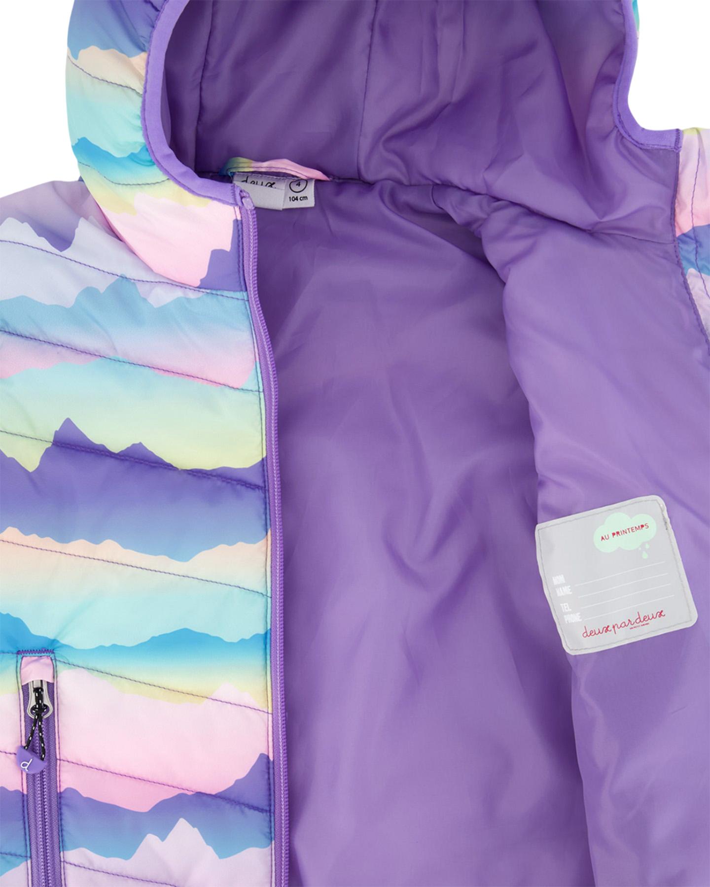 Product gallery image number 4 for product Manteau de mi-saison matelassée imprimée - Petite fille