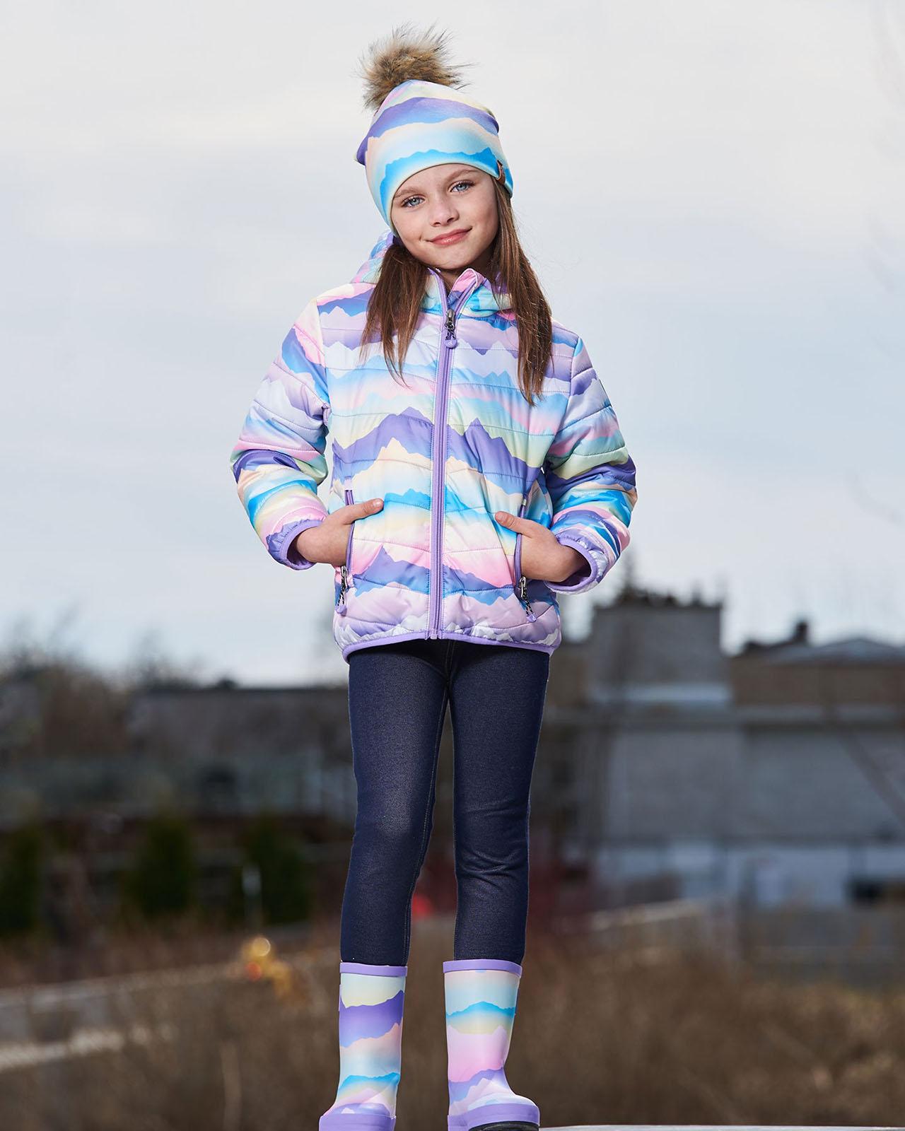 Product gallery image number 5 for product Manteau de mi-saison matelassée imprimée - Petite fille