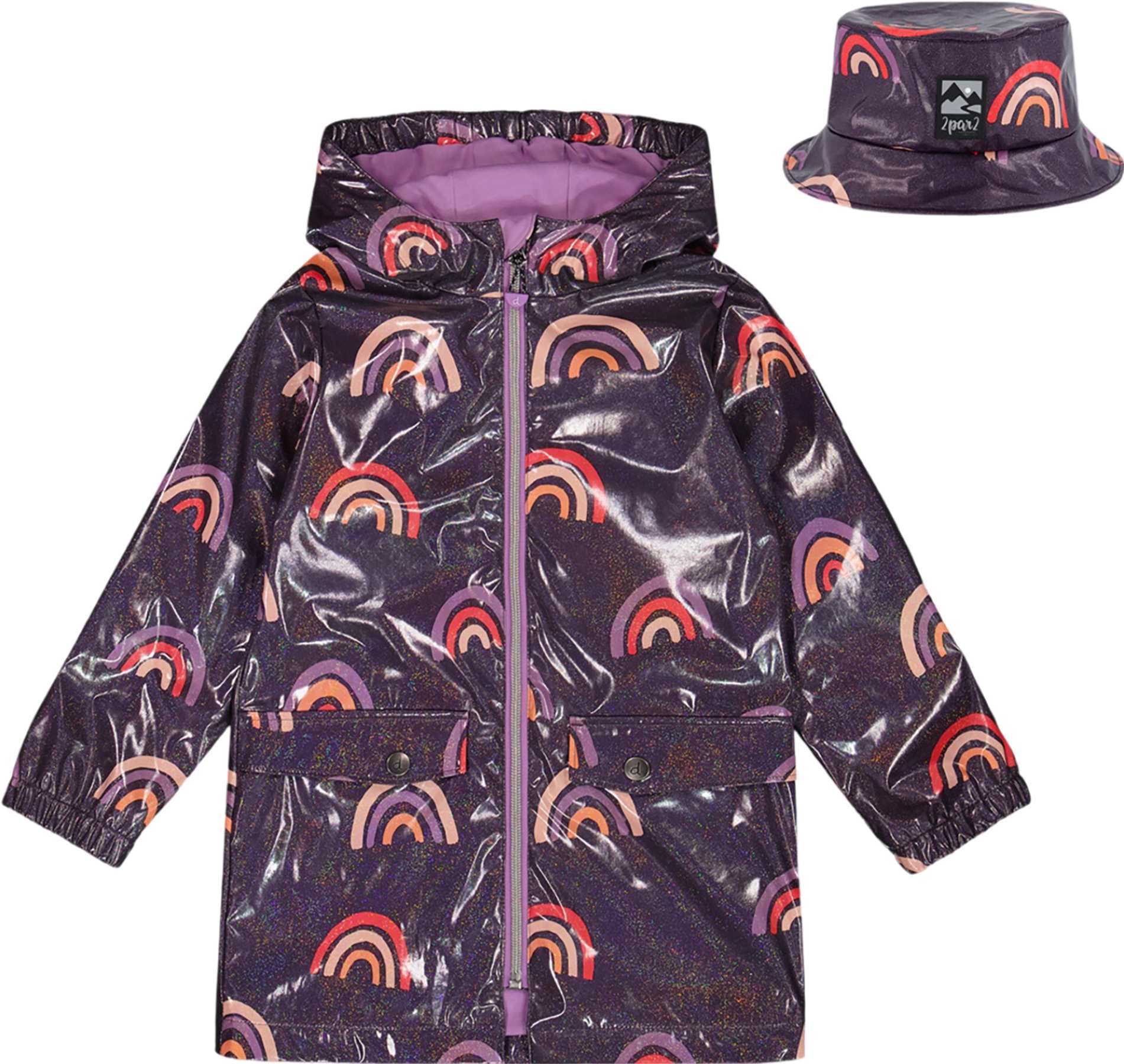 Product image for Printed Rain Coat with Hat - Little Girl
