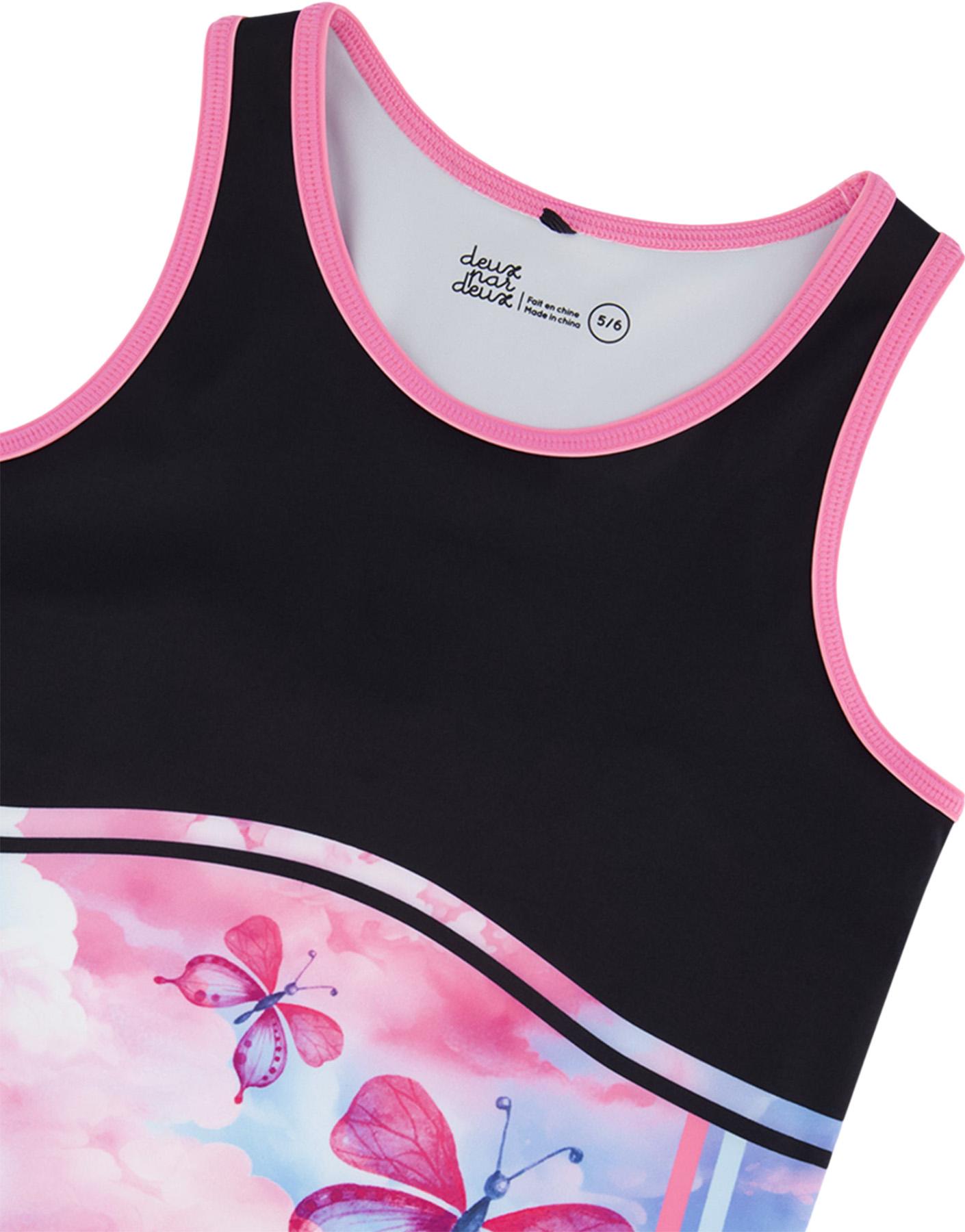 Product gallery image number 2 for product Butterflies Printed Colorblock Athletic Tank Top - Little Girl