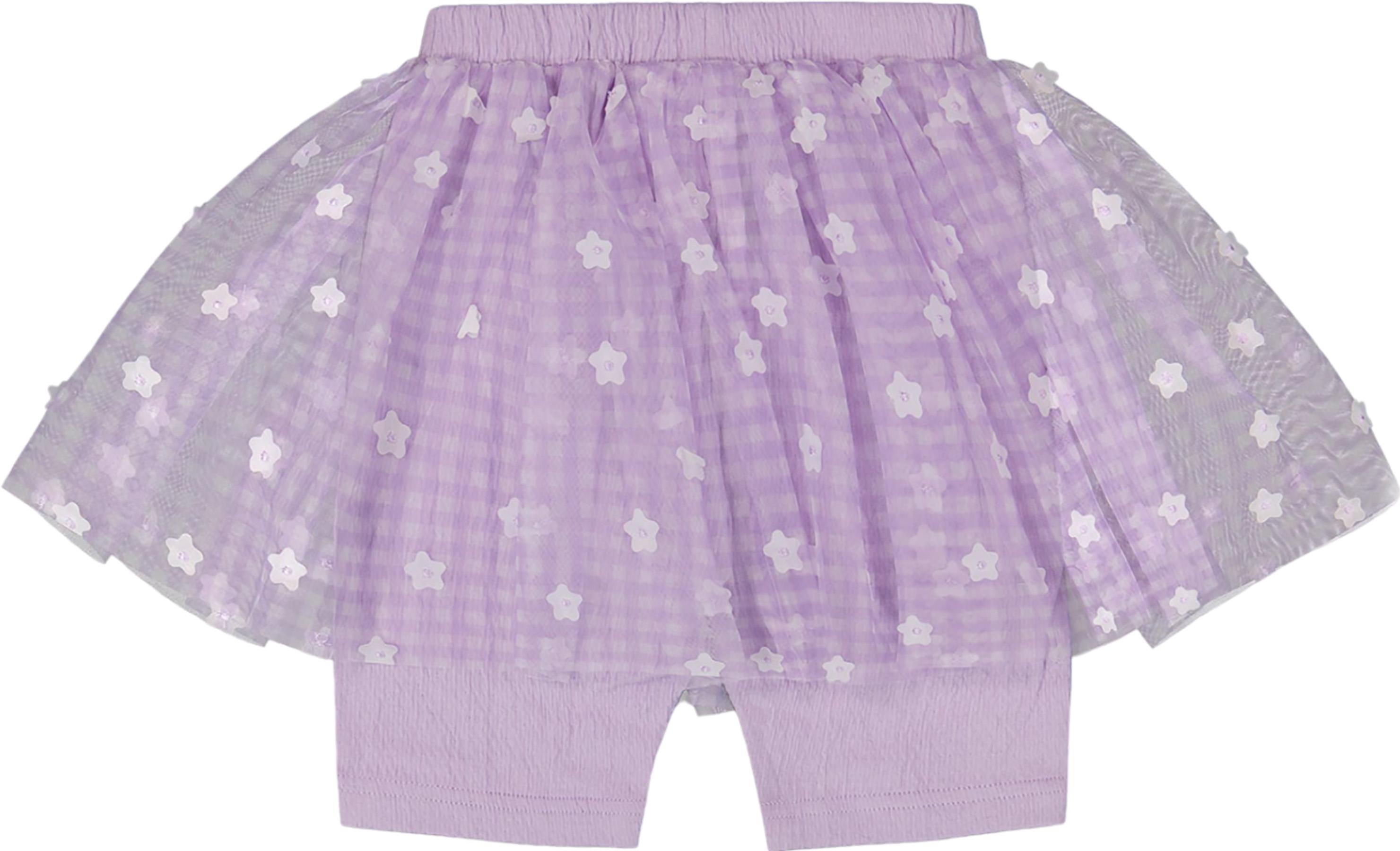 Product gallery image number 4 for product Crinkle Biker Shorts with Flower Mesh Skirt - Little Girl
