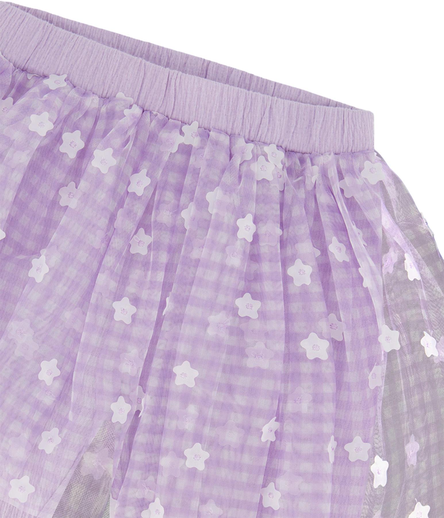 Product gallery image number 2 for product Crinkle Biker Shorts with Flower Mesh Skirt - Little Girl
