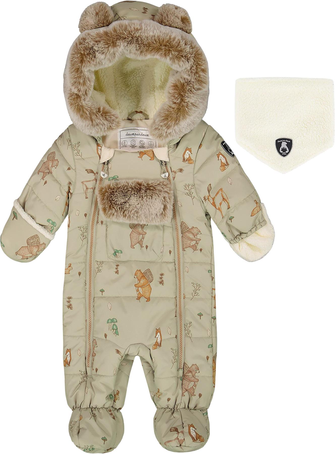 Product gallery image number 1 for product Green Animal Layette One-Piece Car Seat Snowsuit - Baby