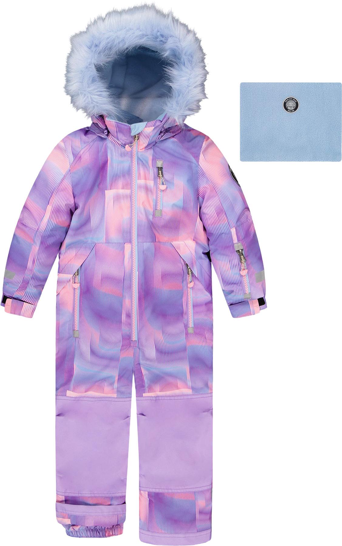 Product gallery image number 1 for product Navy Flower Print Play One-Piece Snowsuit - Big Girl