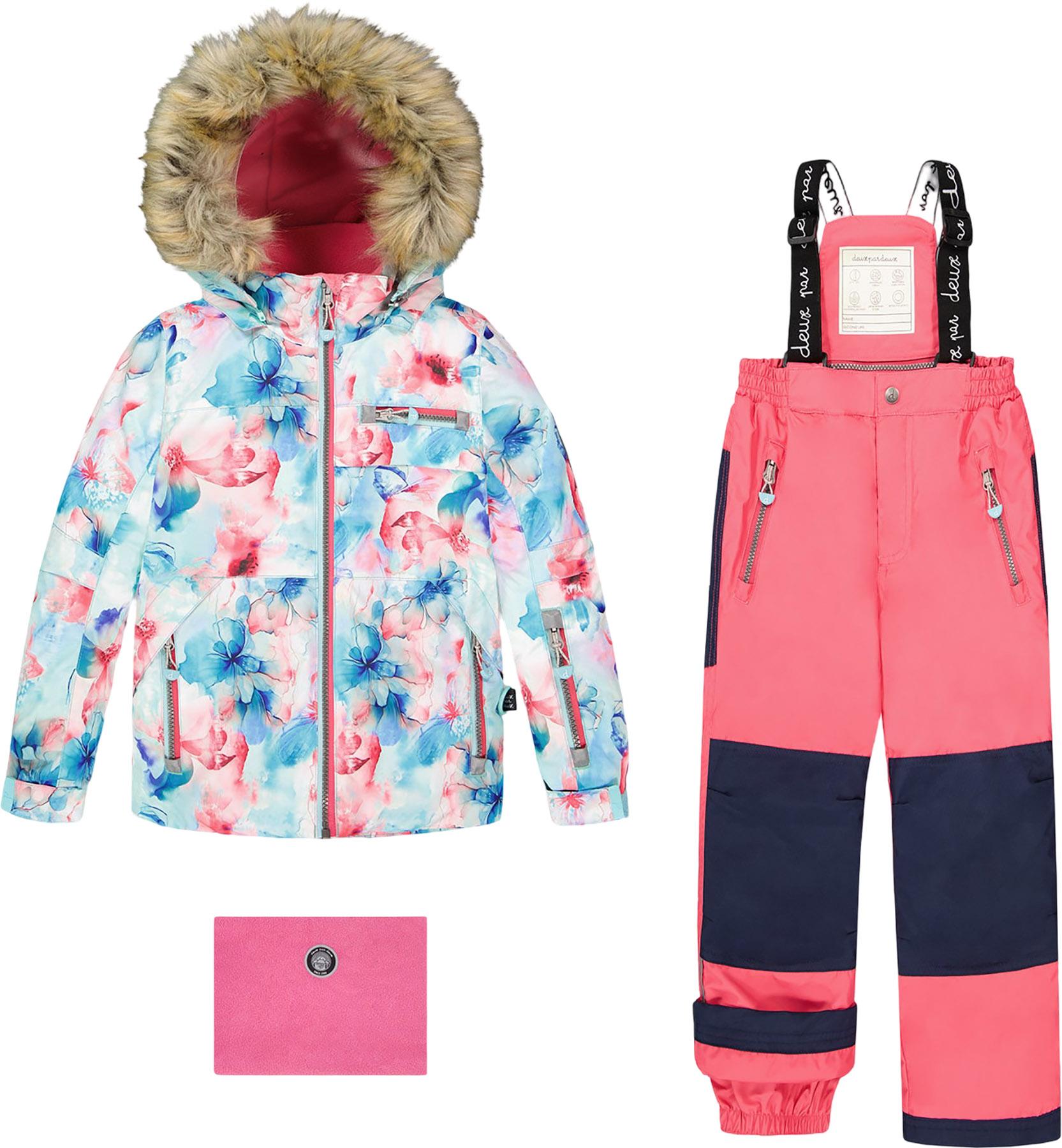 Product gallery image number 1 for product Blue Flower Print Play Two-Piece Snowsuit - Little Girl