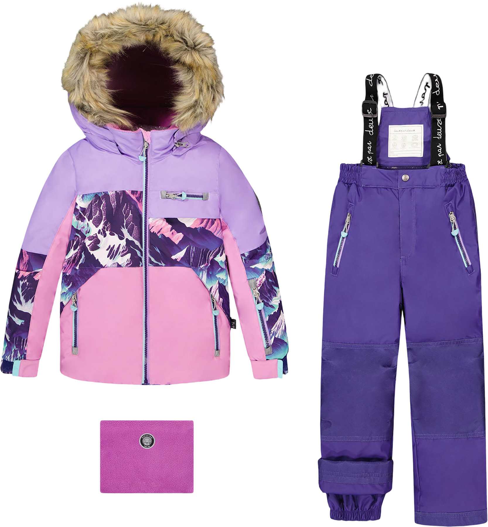 Product image for Allover Print-Black Play Two-Piece Snowsuit - Little Girl