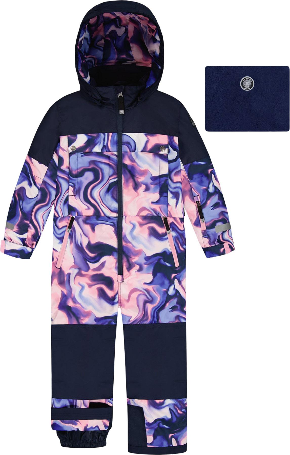 Product gallery image number 1 for product Black With Pink Teknik One-Piece Snowsuit - Big Girl