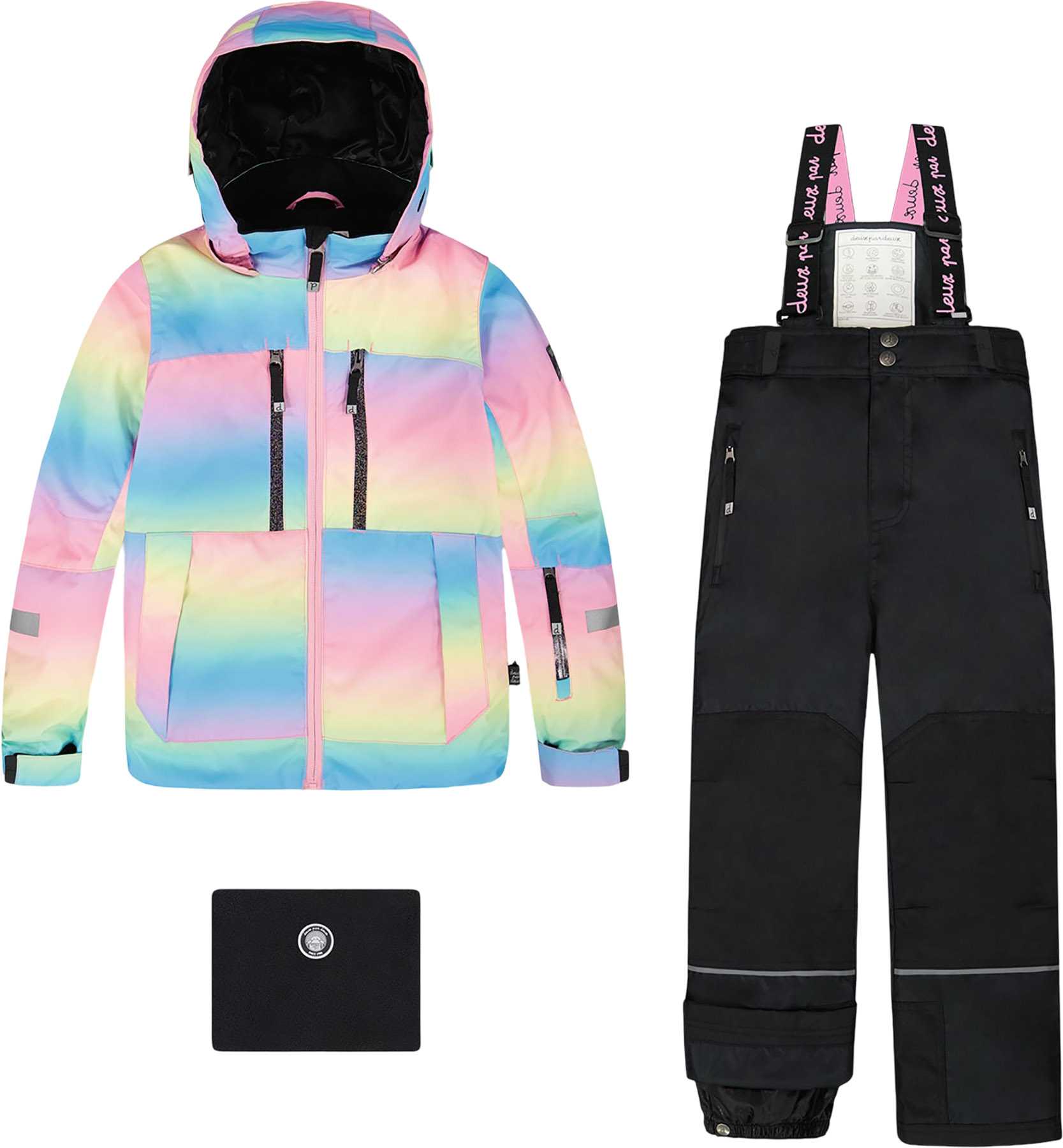 Product image for Colorblocked Black Teknik Two-Piece Snowsuit - Little Girl