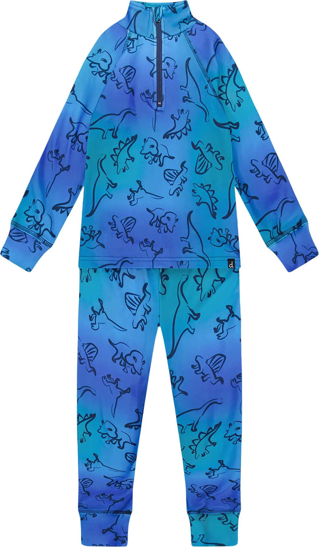 Blue Gradient Dinosaur Print