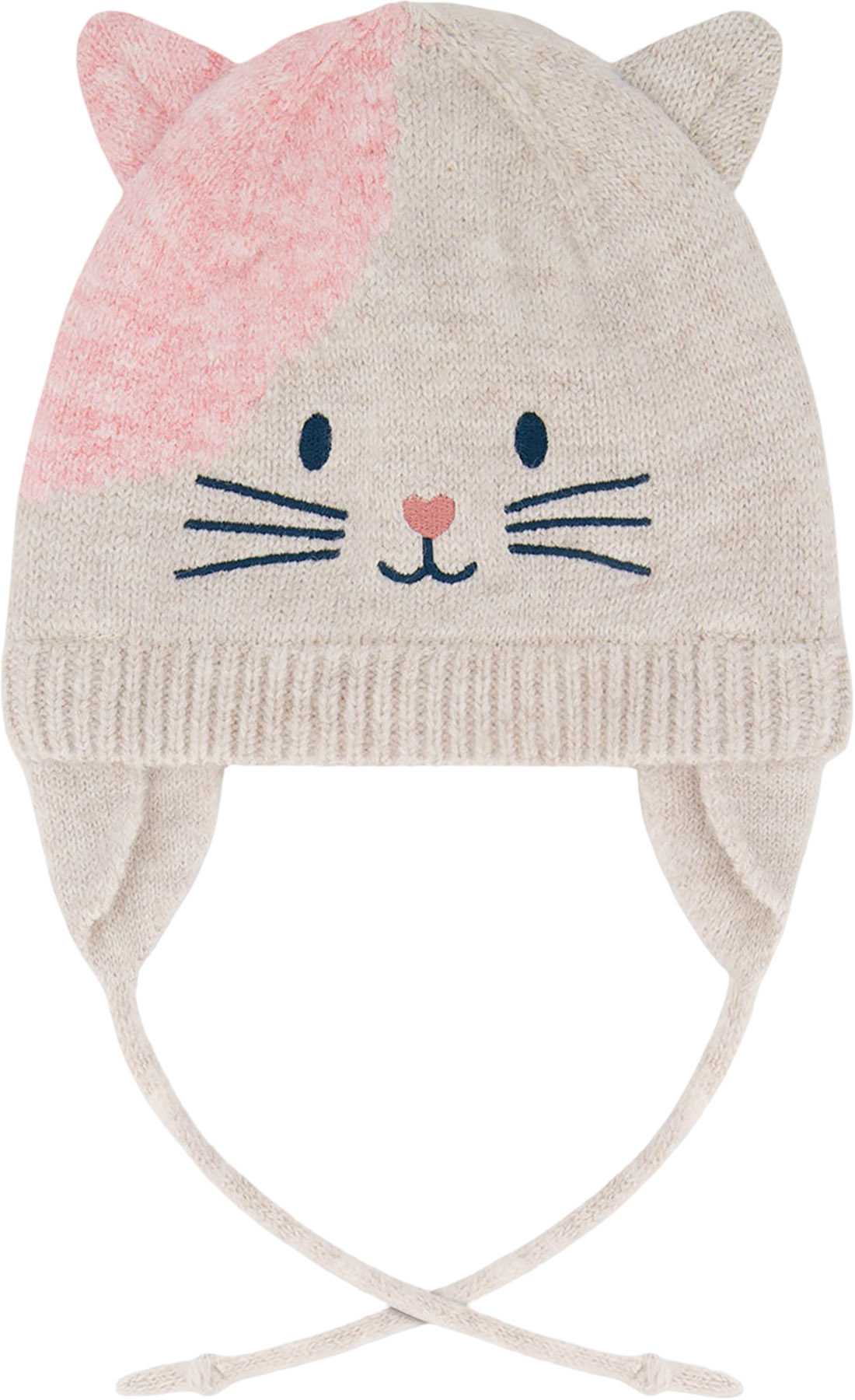 Image de produit pour Tuque en tricot doublé avec oreilles - Bébé fille