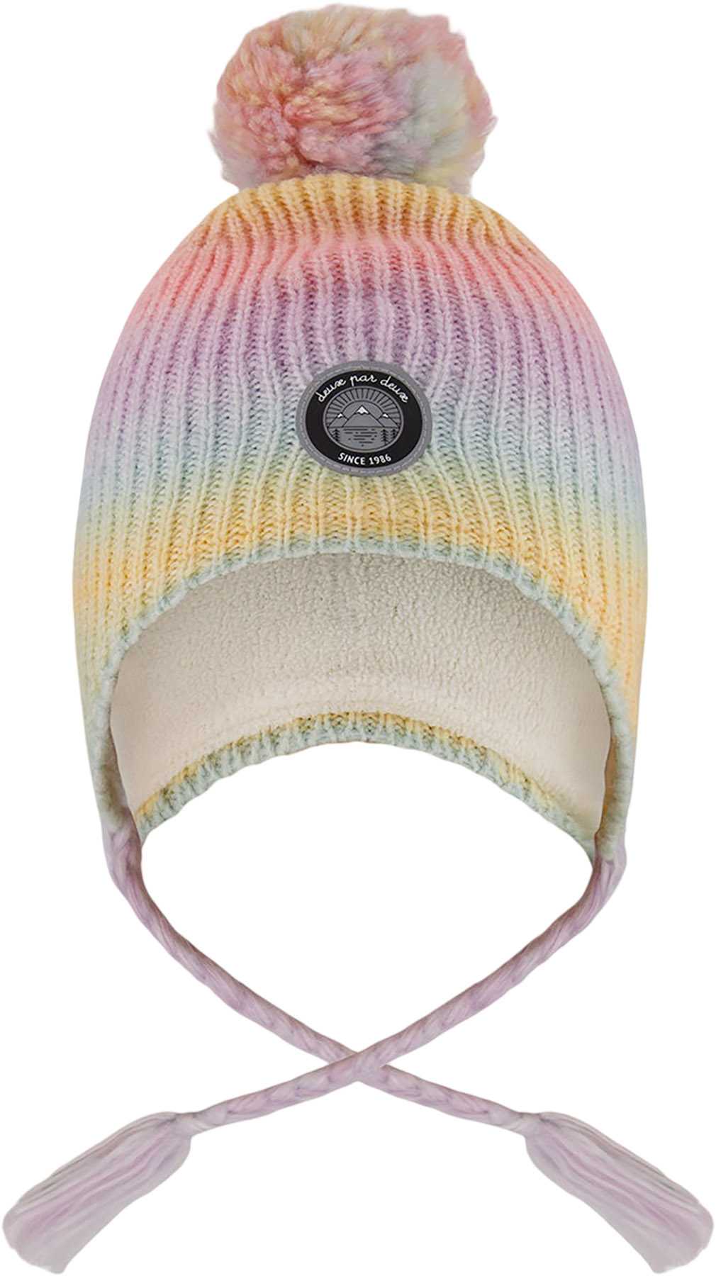 Product image for Multicolor Lined Peruvian Knit Pompom Hat - Little Girl