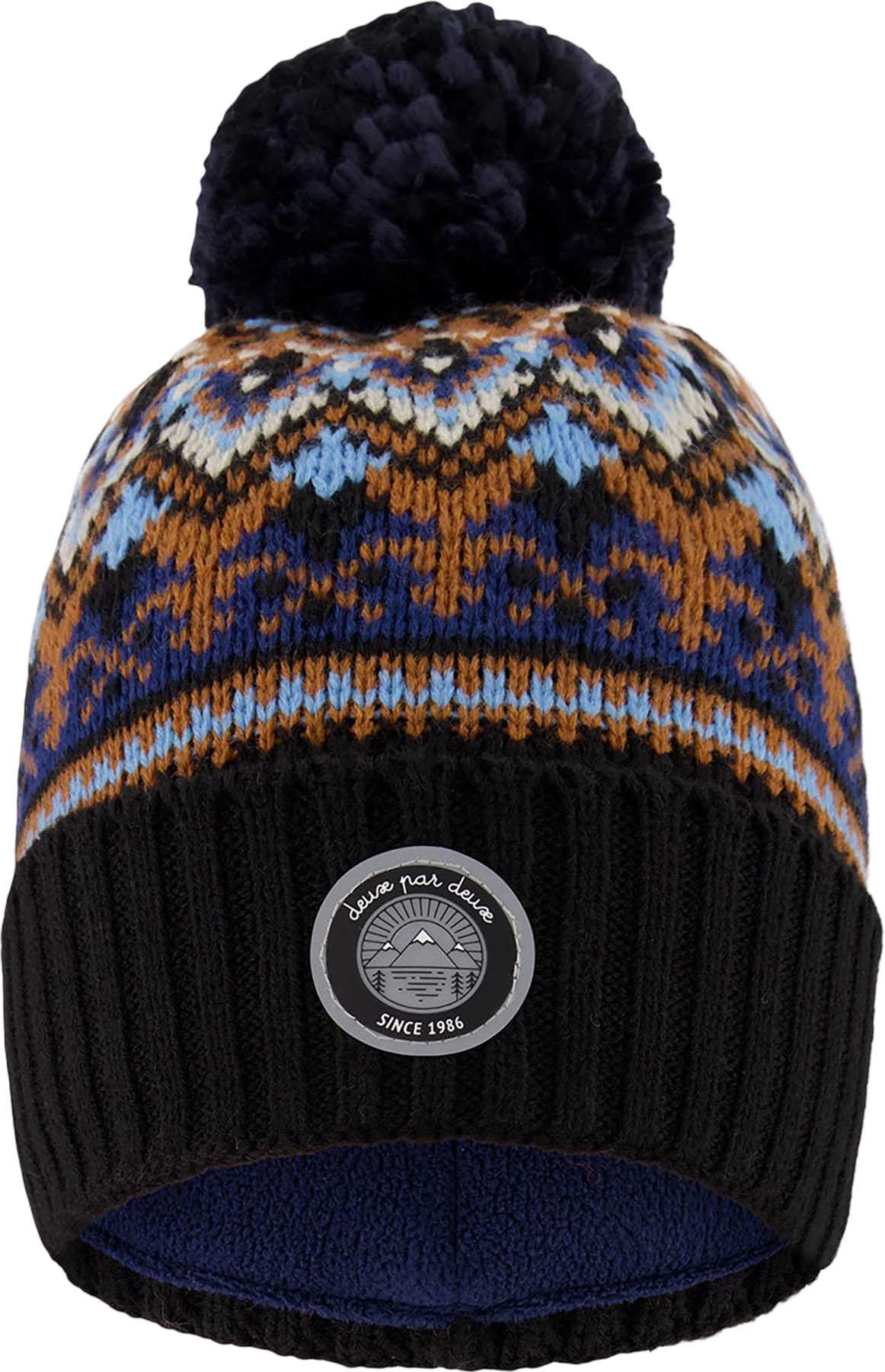 Product image for Taupe Lined Knit Winter Hat with Pompom - Little Boy