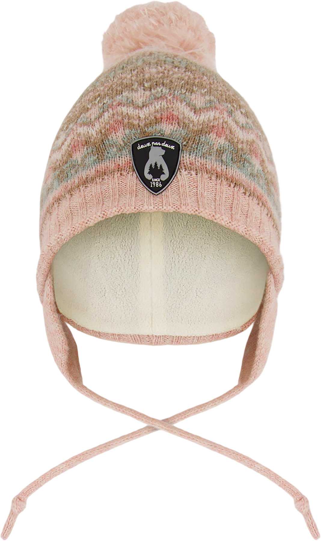 Image de produit pour Tuque tricoté doublé avec cache-oreilles et pompon - Bébé