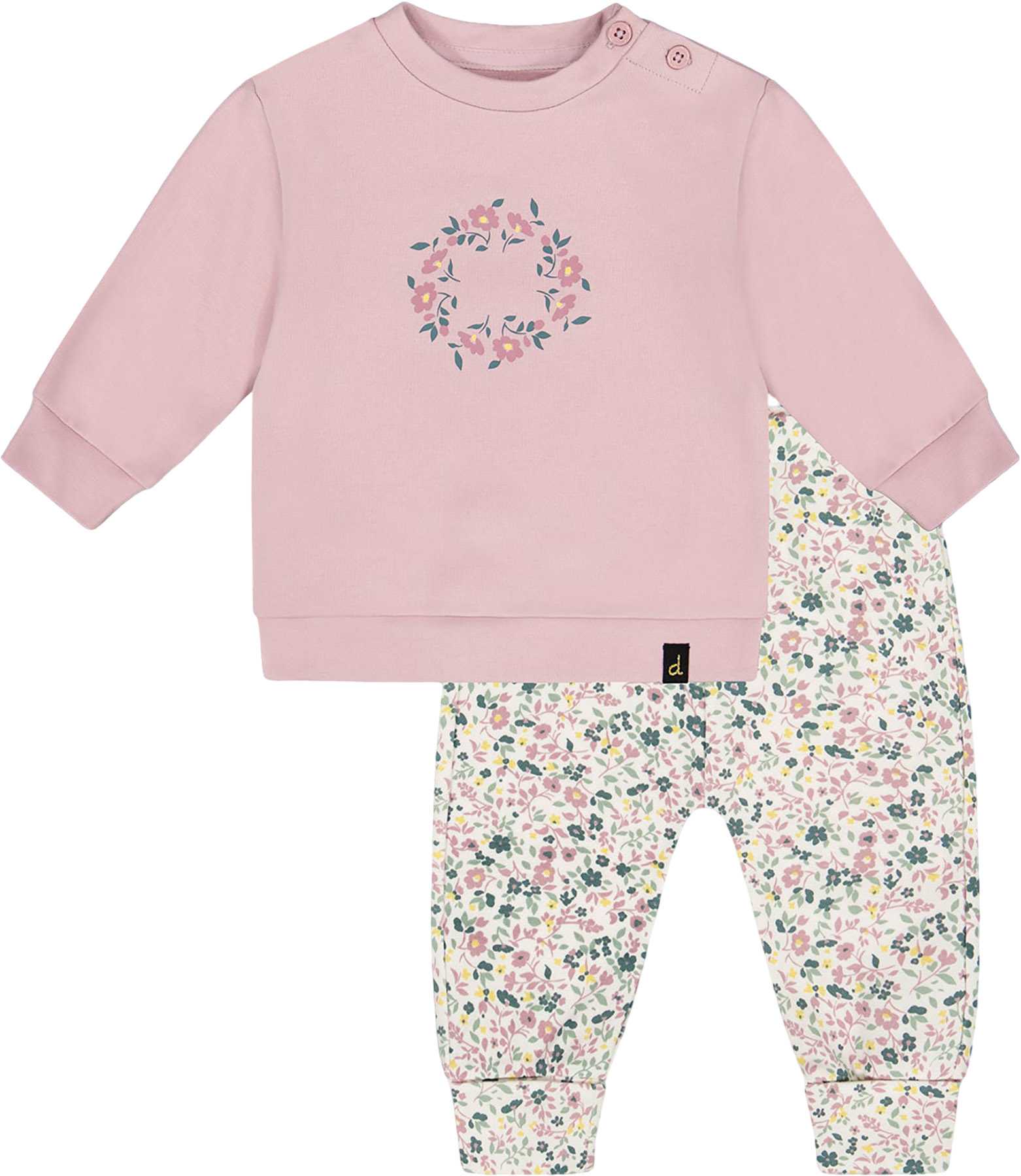 Product image for Organic Cotton Evolutive Pant and Long Sleeve Top Set - Baby Girl