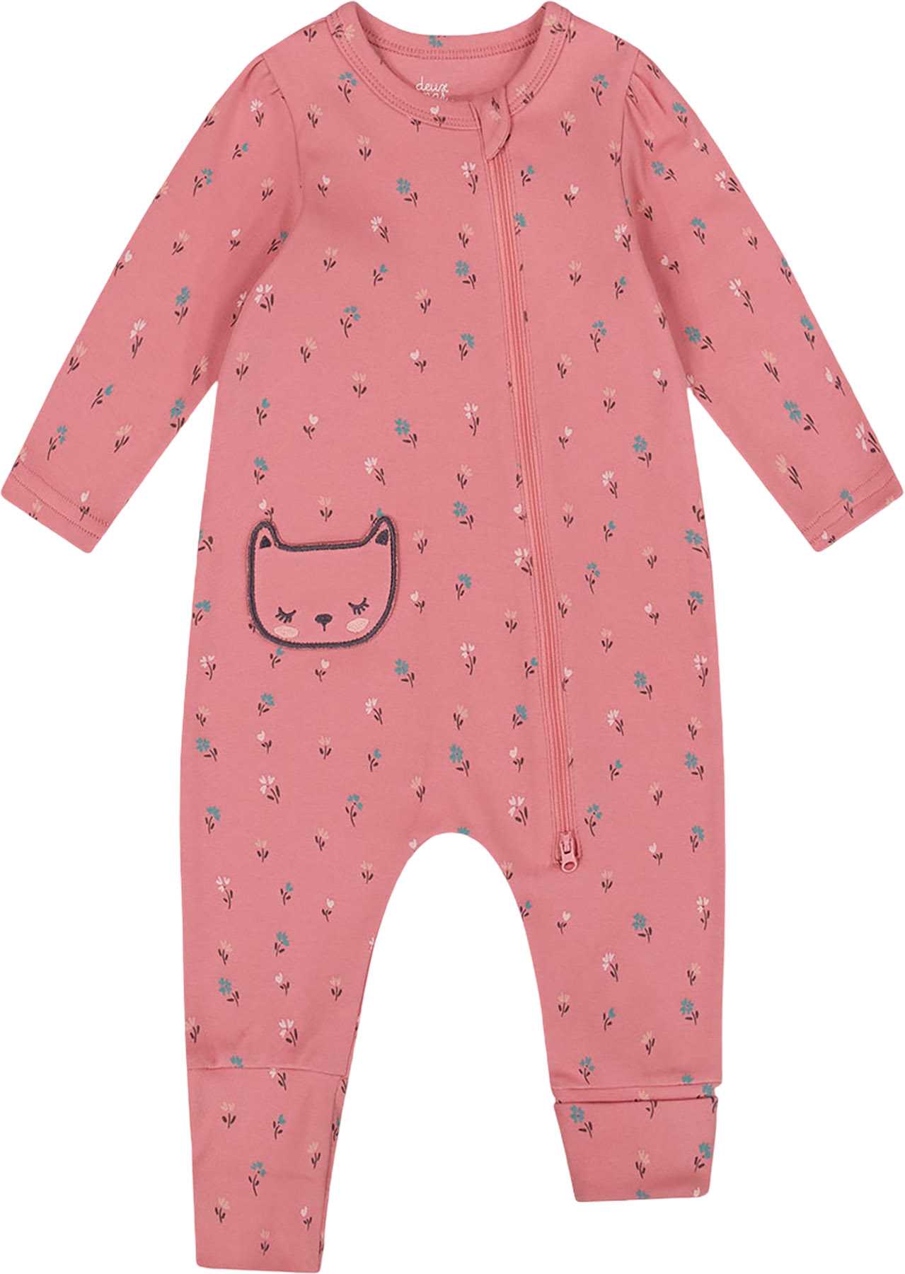 Product image for Organic Cotton Zipped Romper - Baby Girl