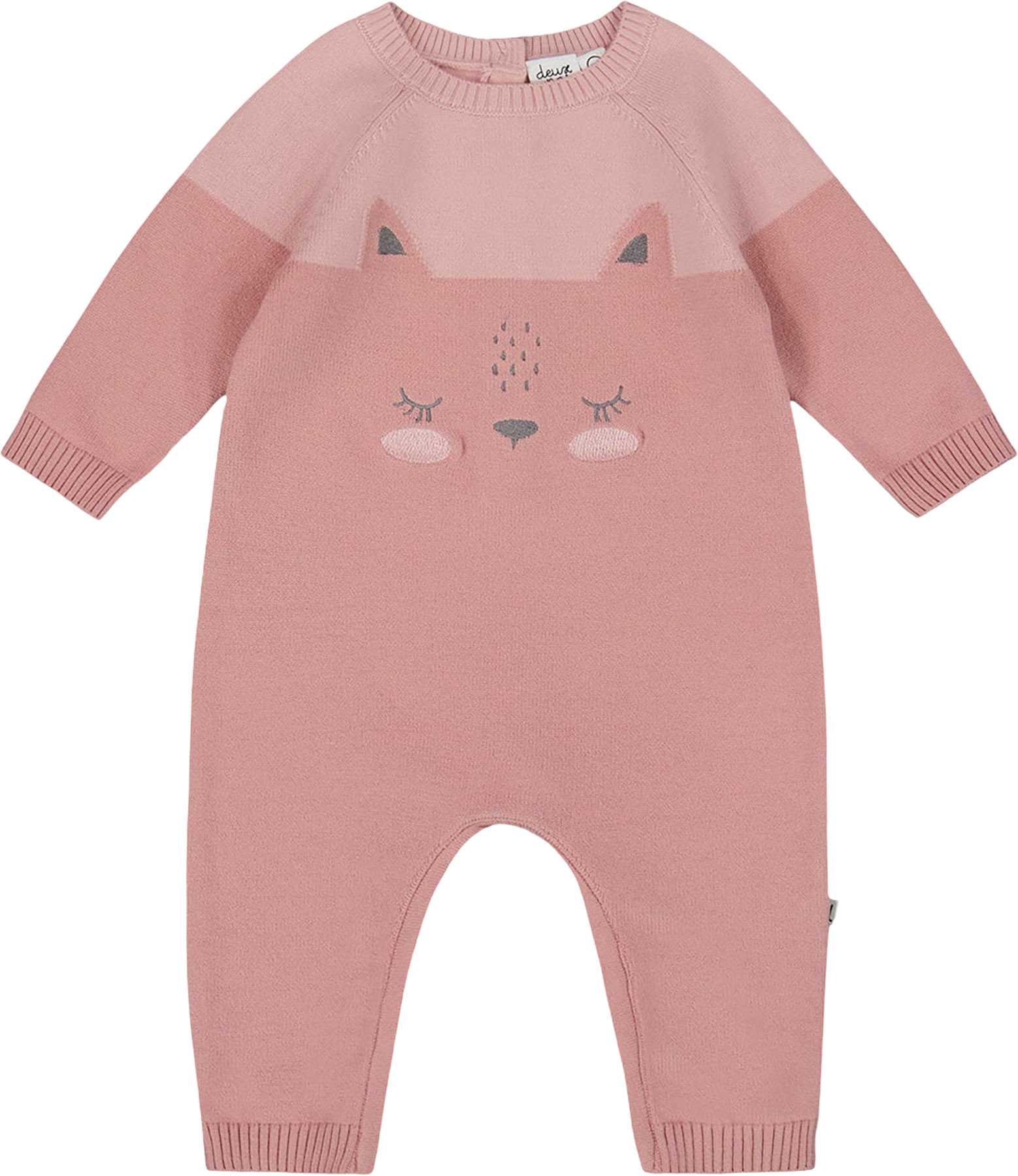 Product image for Knitted Bi-Color Cat Romper - Baby Girl