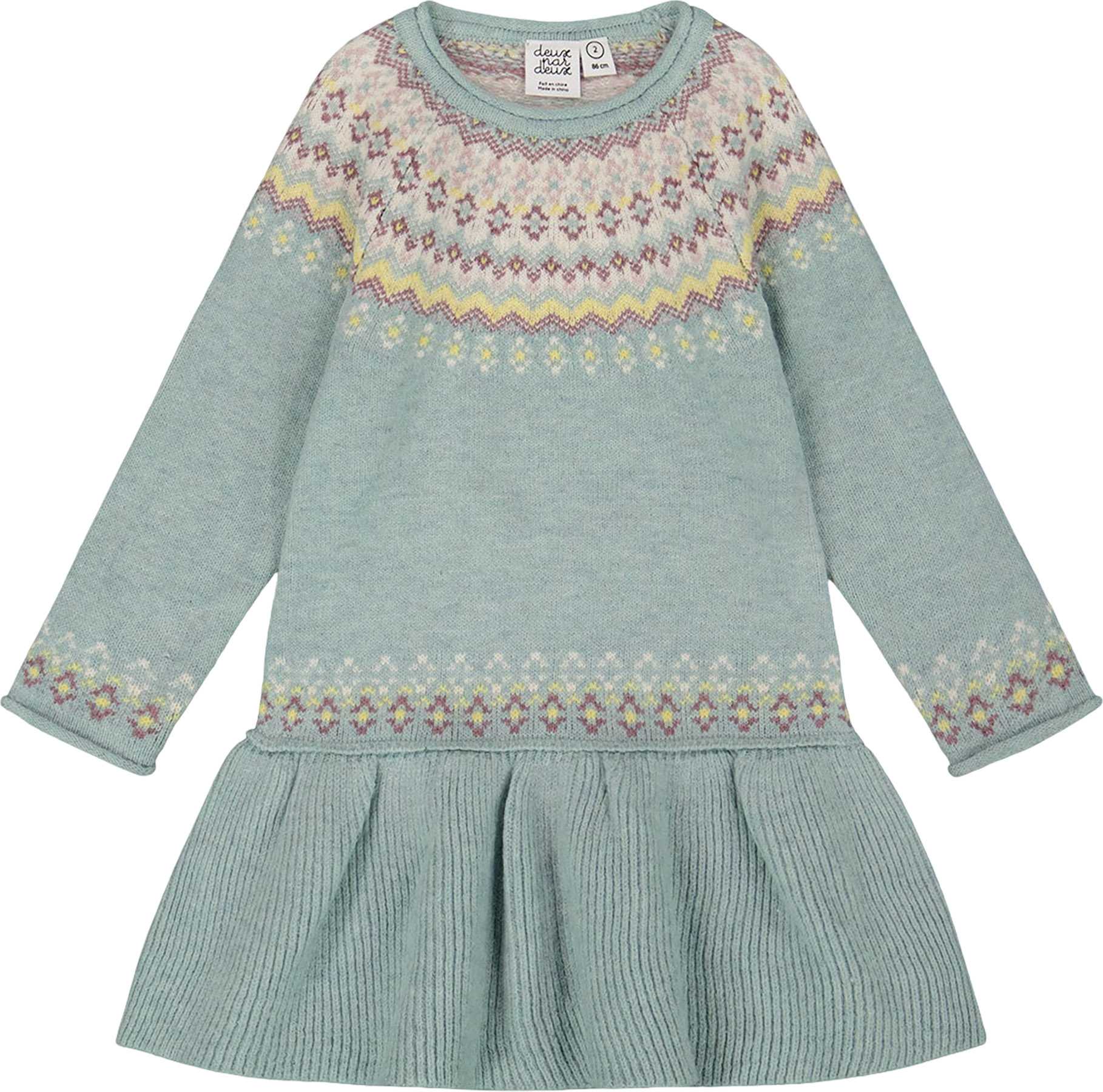Product image for Jacquard Sweater Dress with Ribbed Skirt - Baby Girl
