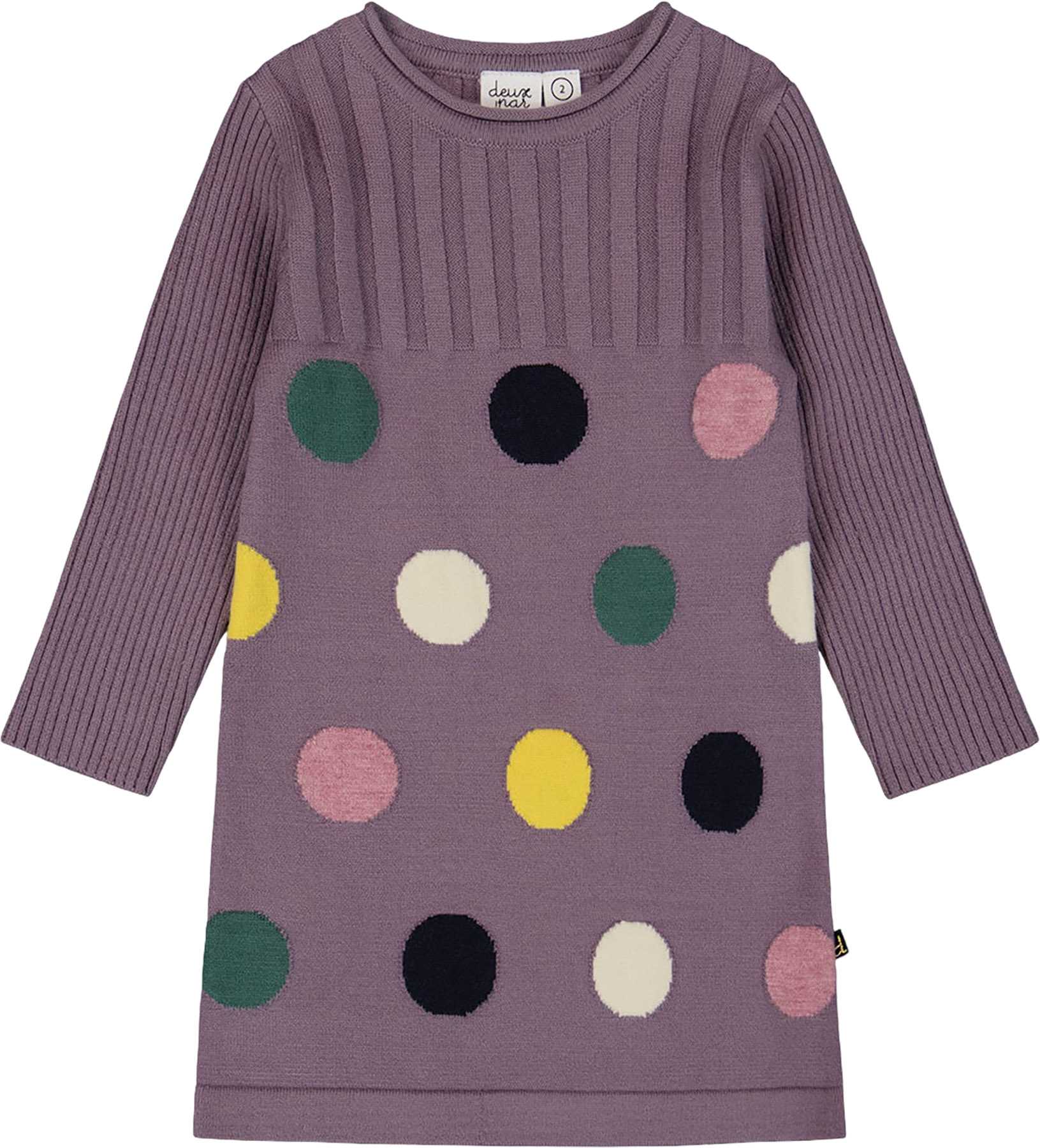 Product image for Jacquard Sweater Dress with Polka Dot Pattern - Little Girl