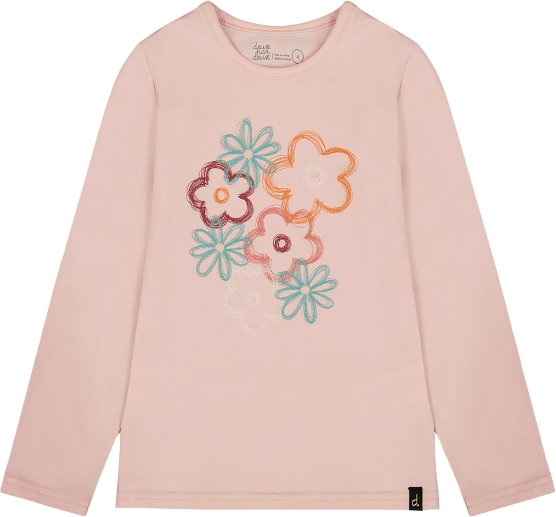 Product gallery image number 1 for product Big Flowers Organic Cotton Long Sleeve T-Shirt - Little Girl