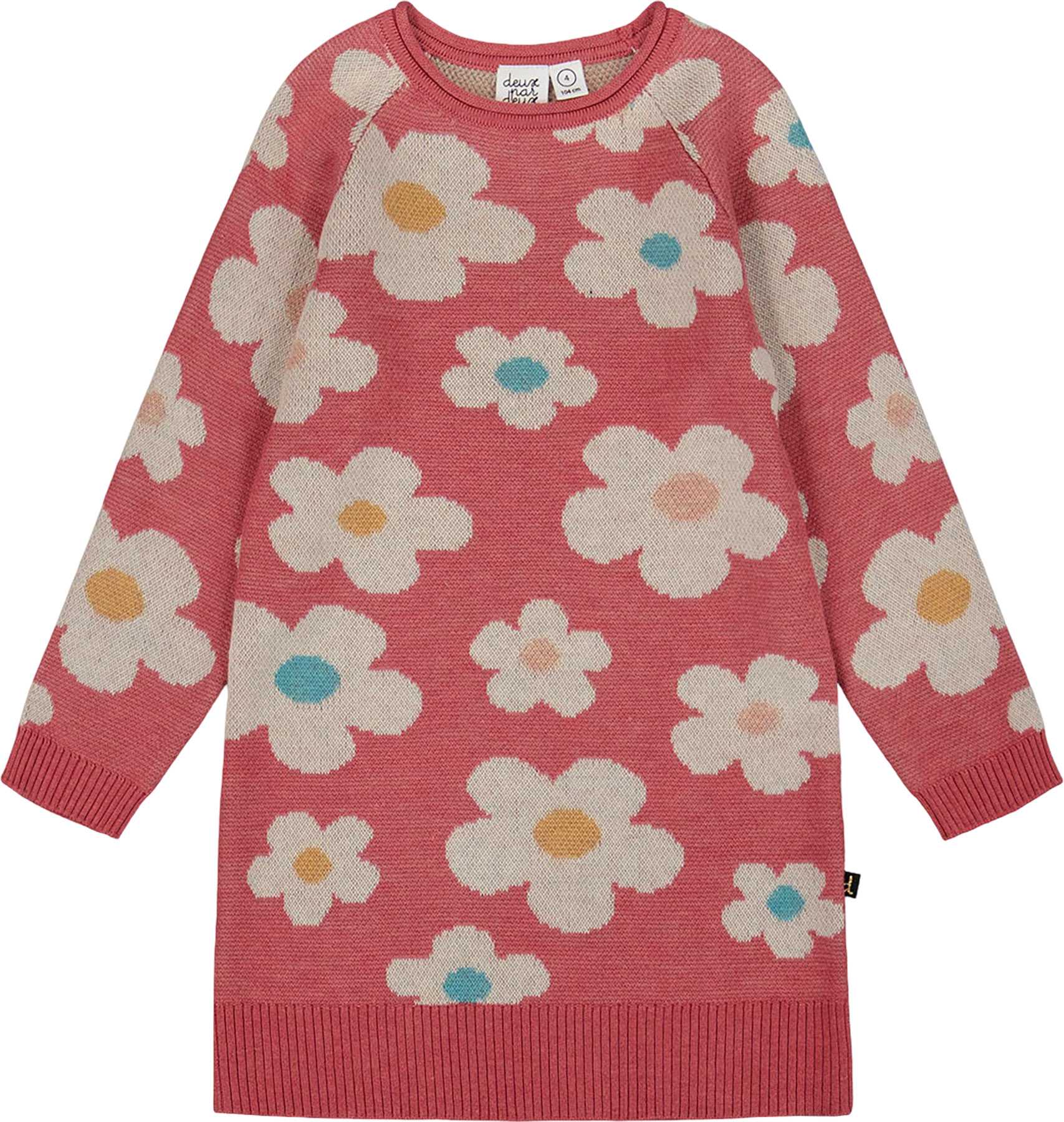 Image de produit pour Robe en tricot avec jacquard de fleurs - Petite fille