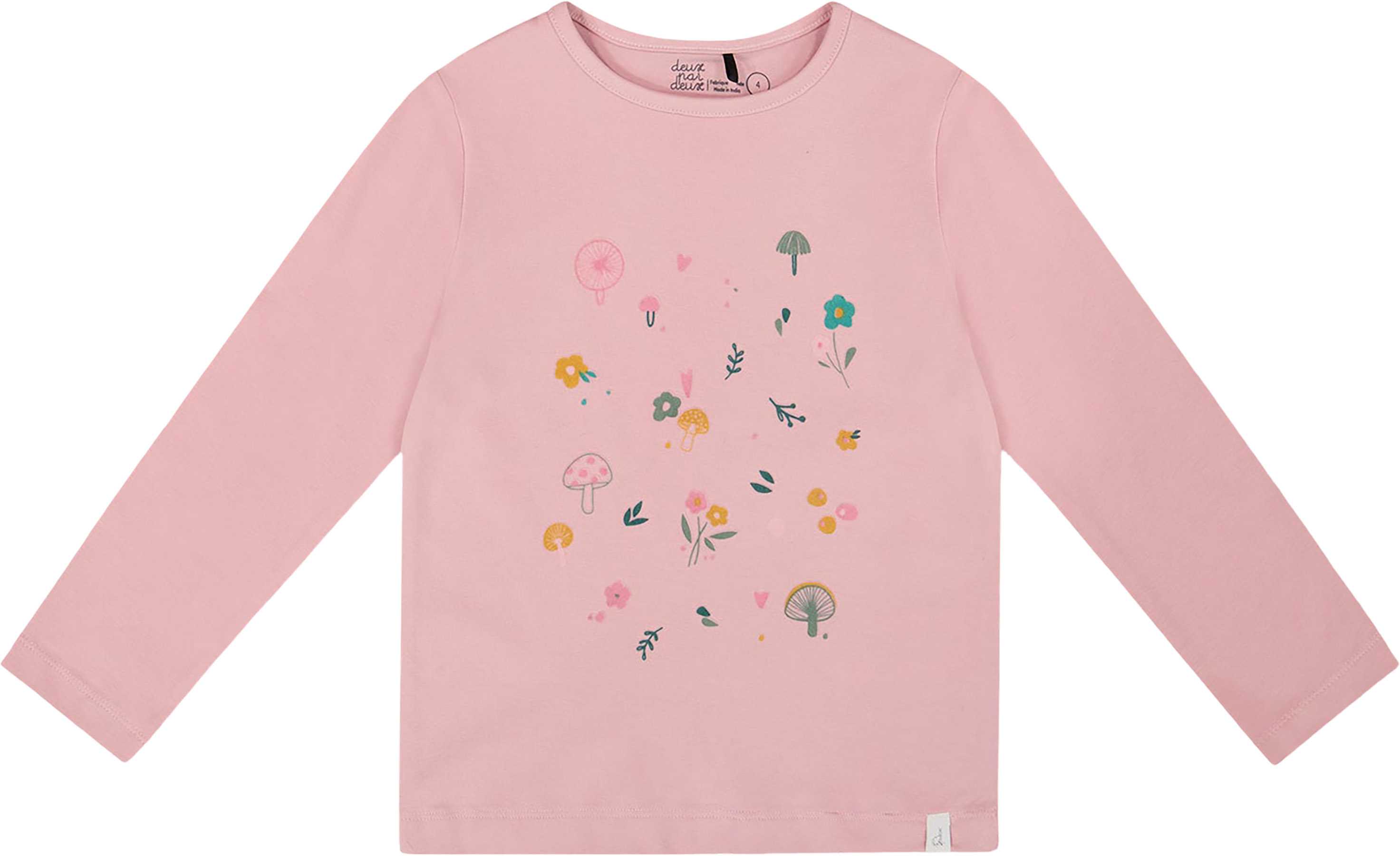 Image de produit pour T-shirt à manches longues en coton biologique Rose poudré - Grande fille