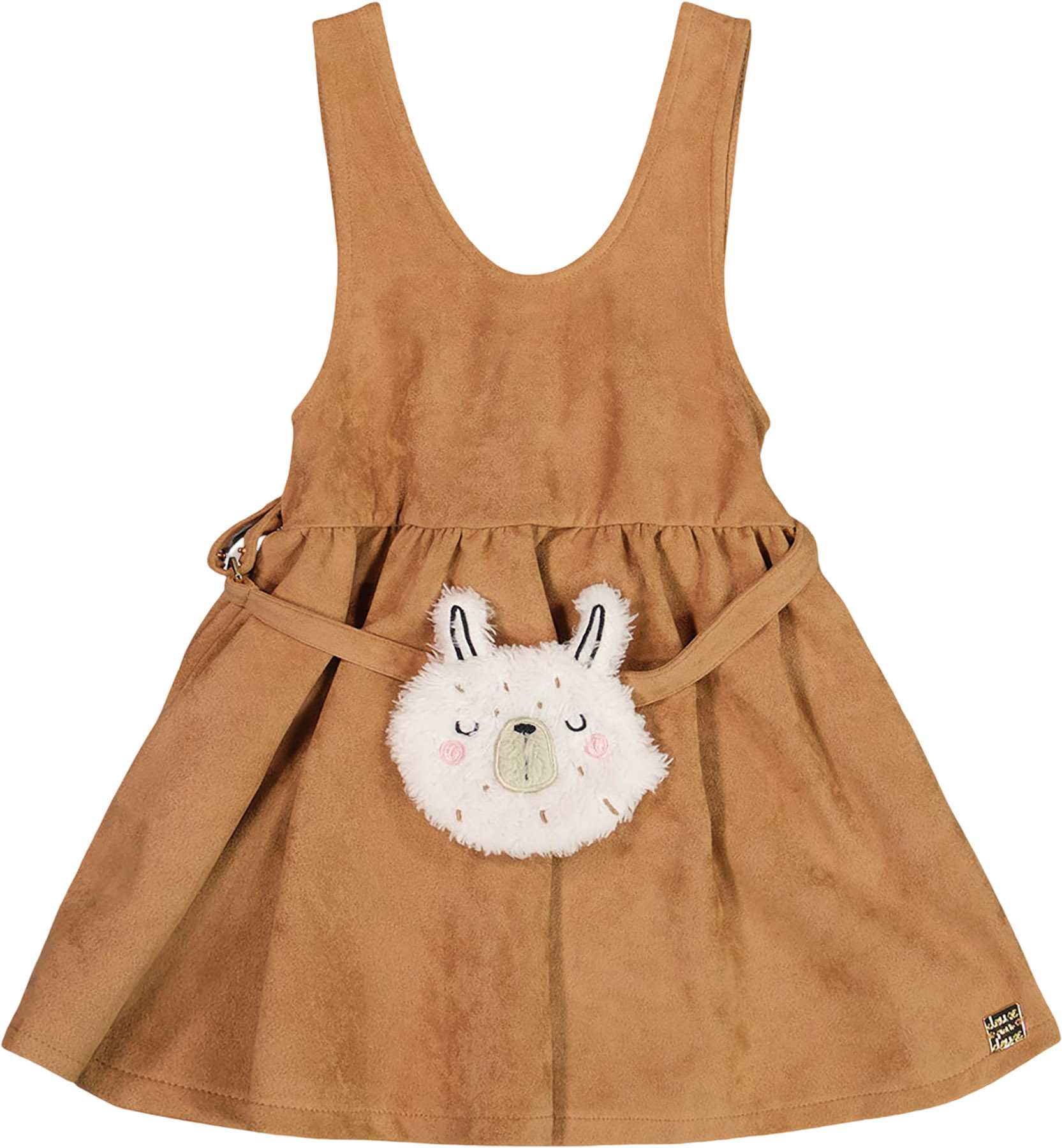 Product image for Stretch Suede Effect Jumper with Llama Bag - Big Girl