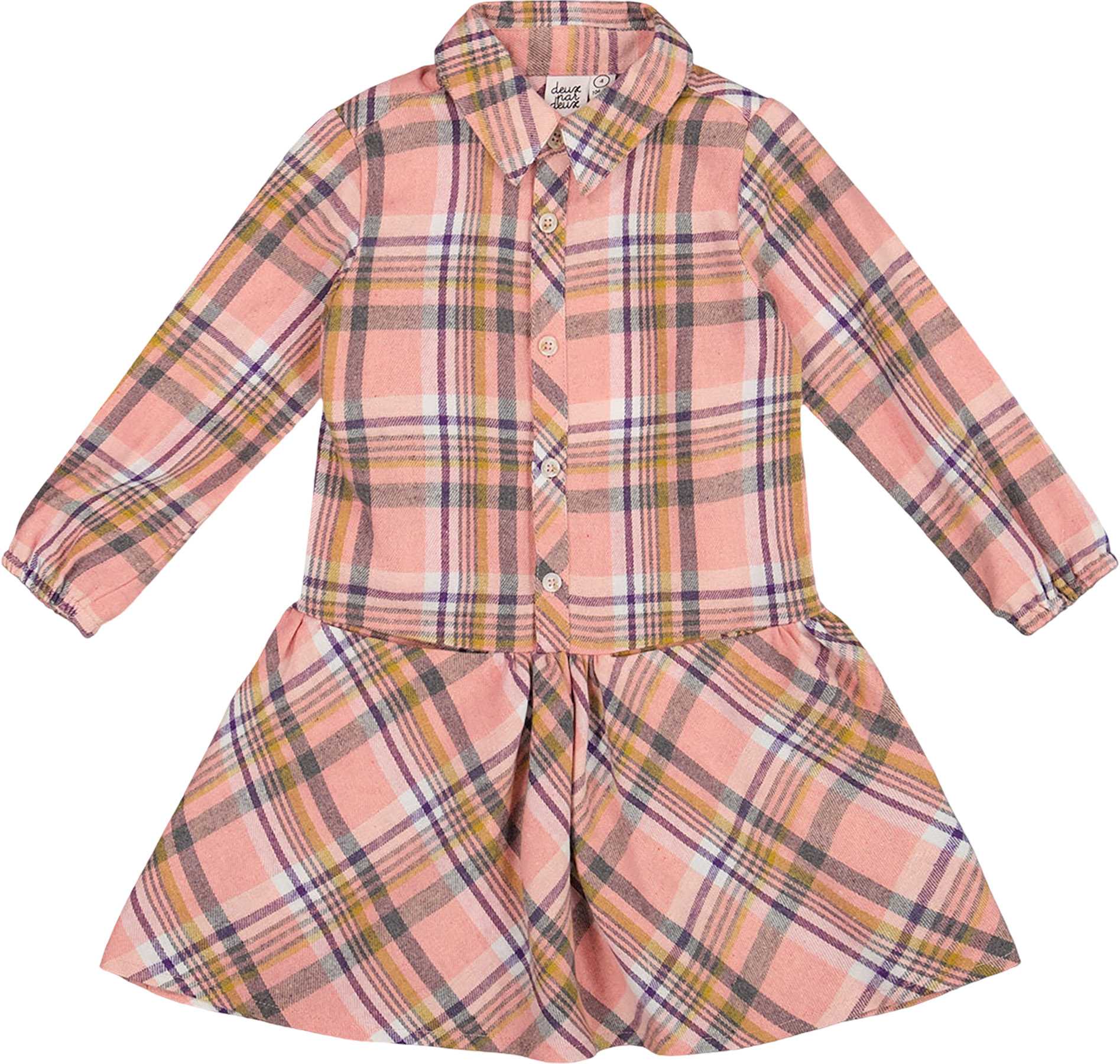 Product image for Plaid Shirt Dress with Frill - Little Girl