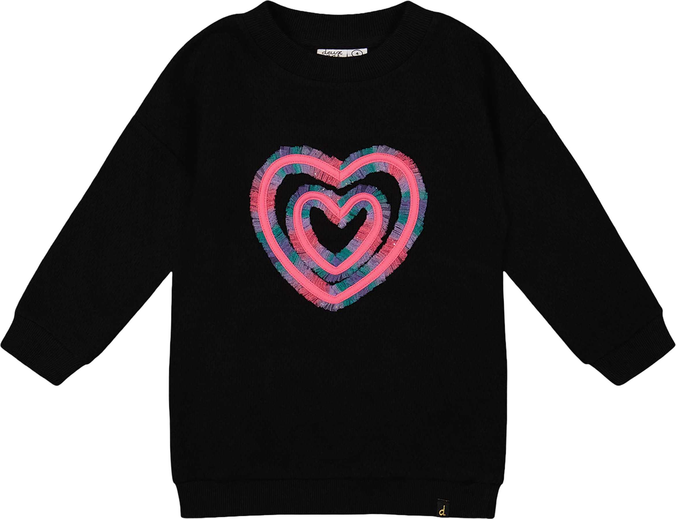 Product image for Fleece Jacquard Tunic with Heart Applique - Little Girl