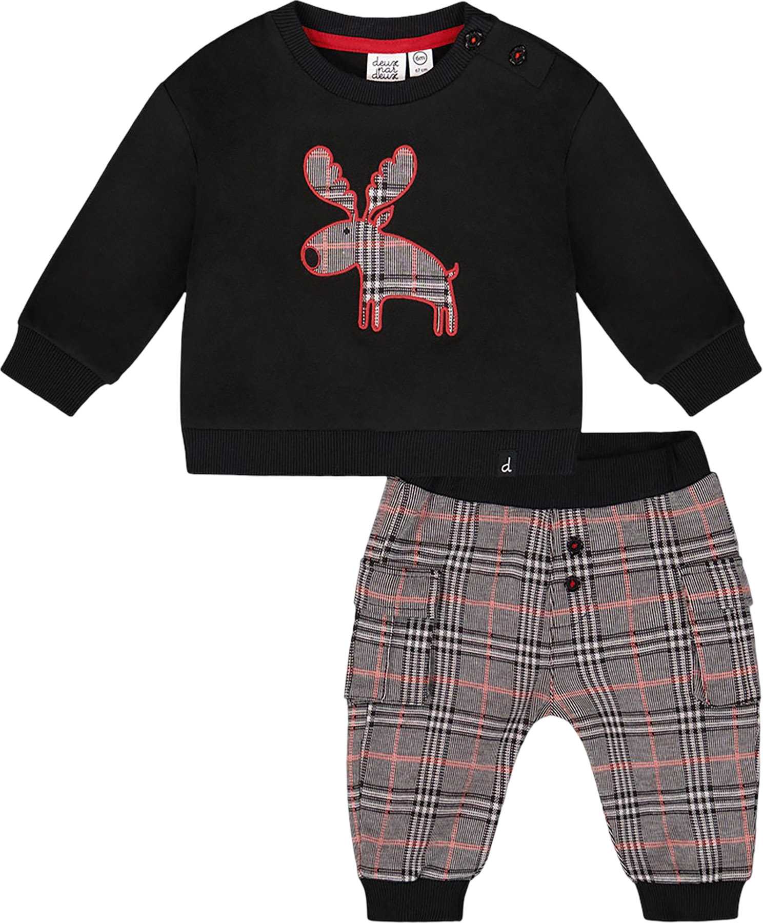 Product image for Sweater and Cargo Pants Set with Moose Applique - Baby Boy