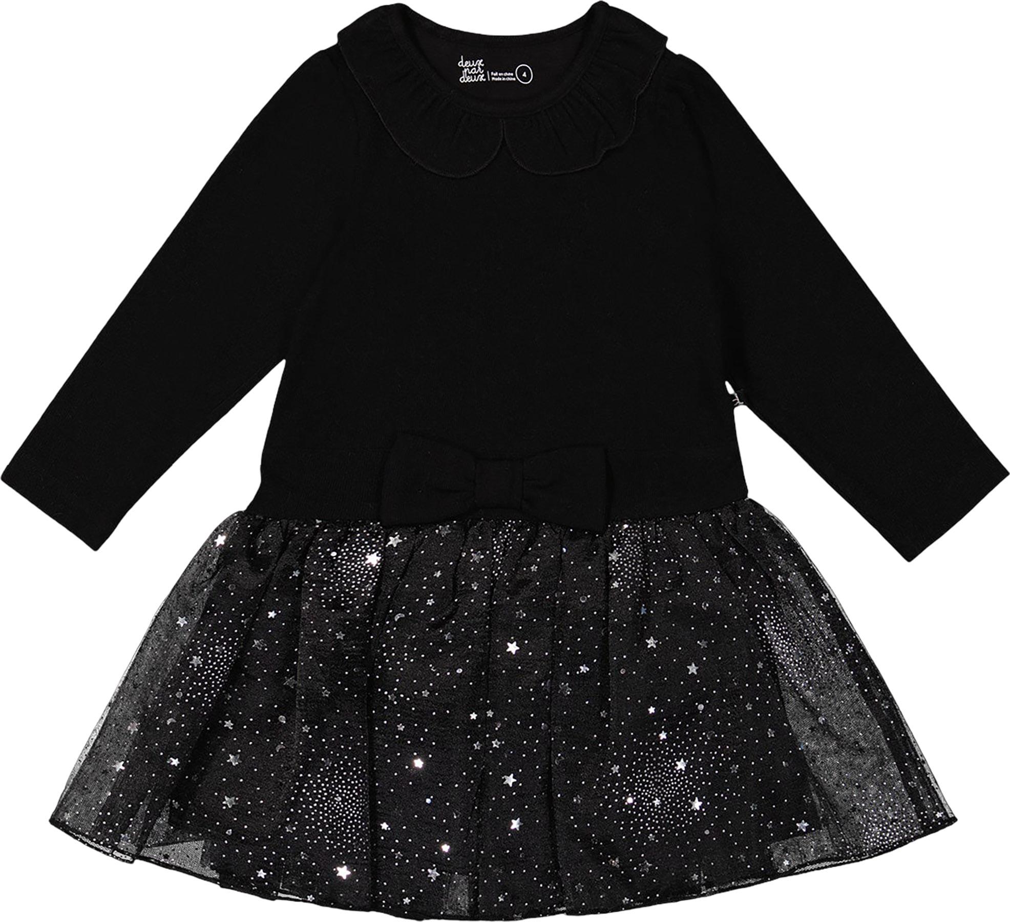Product gallery image number 1 for product Bi-Material Dress with Glittering Skirt - Big Girl