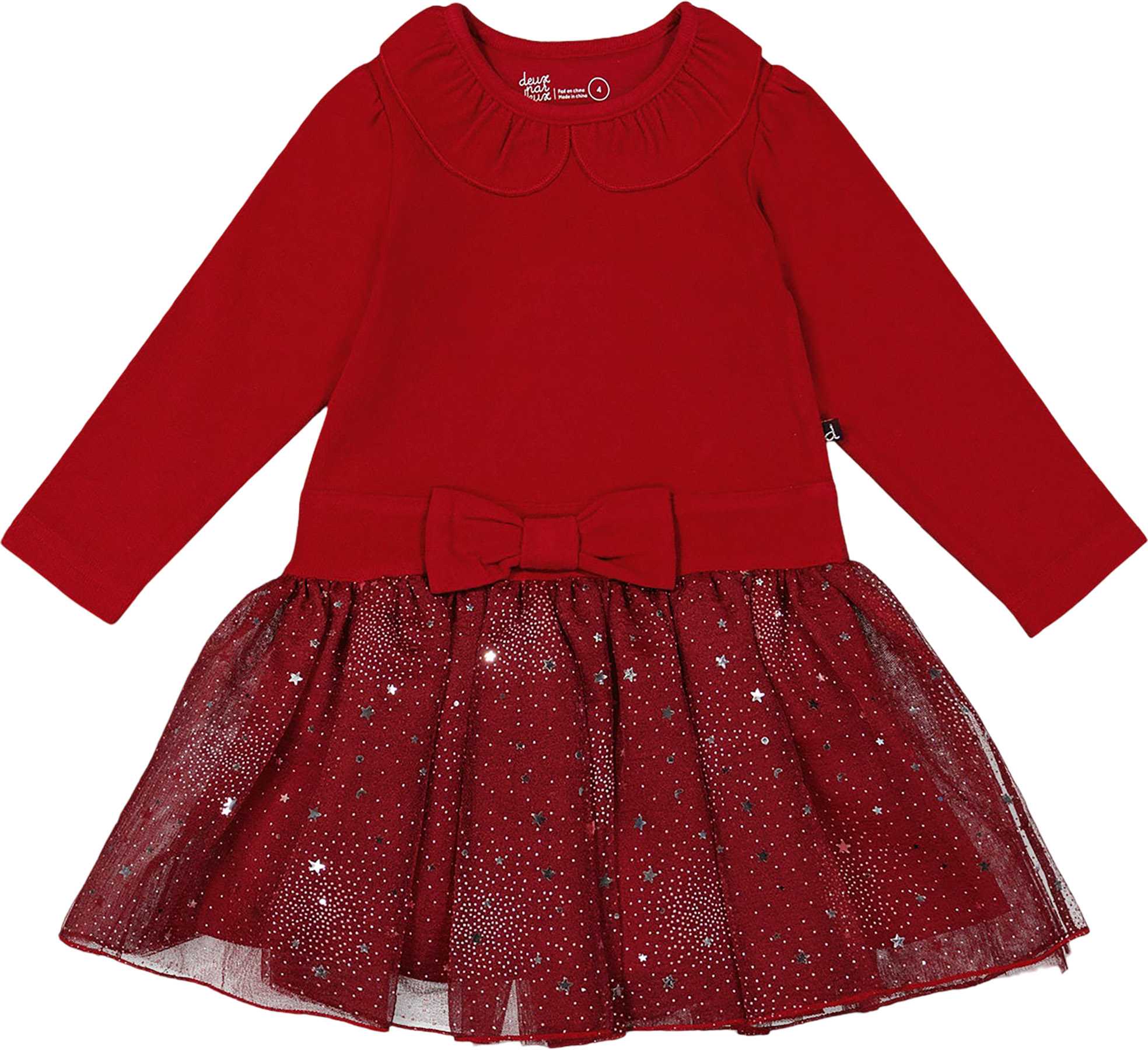 Product image for Bi-Material Dress with Glittering Skirt - Big Girl