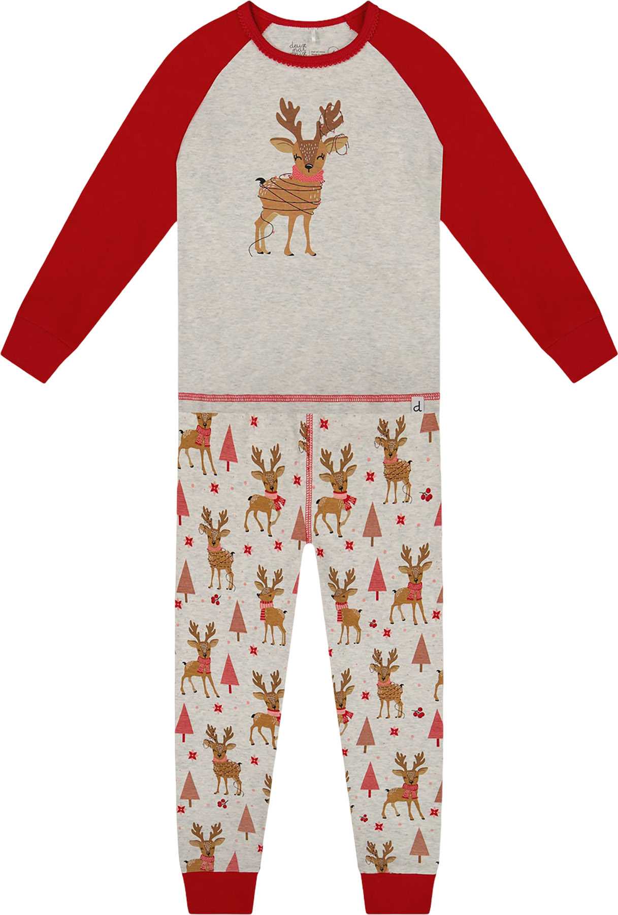 Beige Girly Reindeer Print