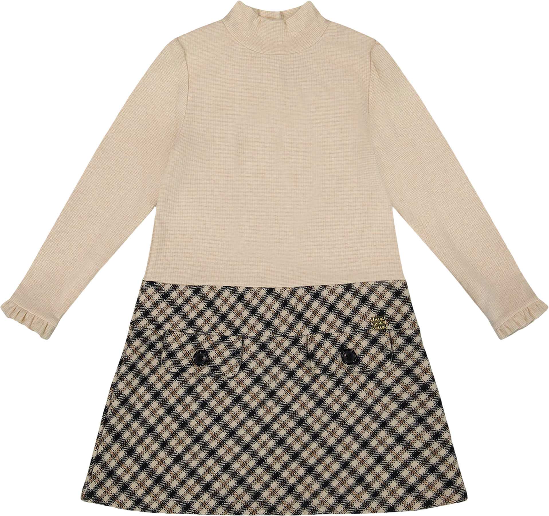 Product image for Long Sleeve Bi-Material Mock Neck Dress - Little Girl