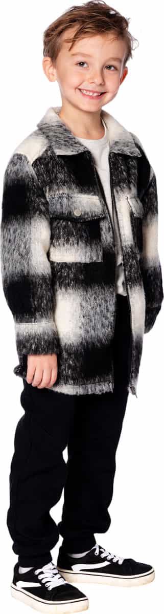 Product image for Long Sleeve Zip Front Overshirt with Pockets - Little Boy