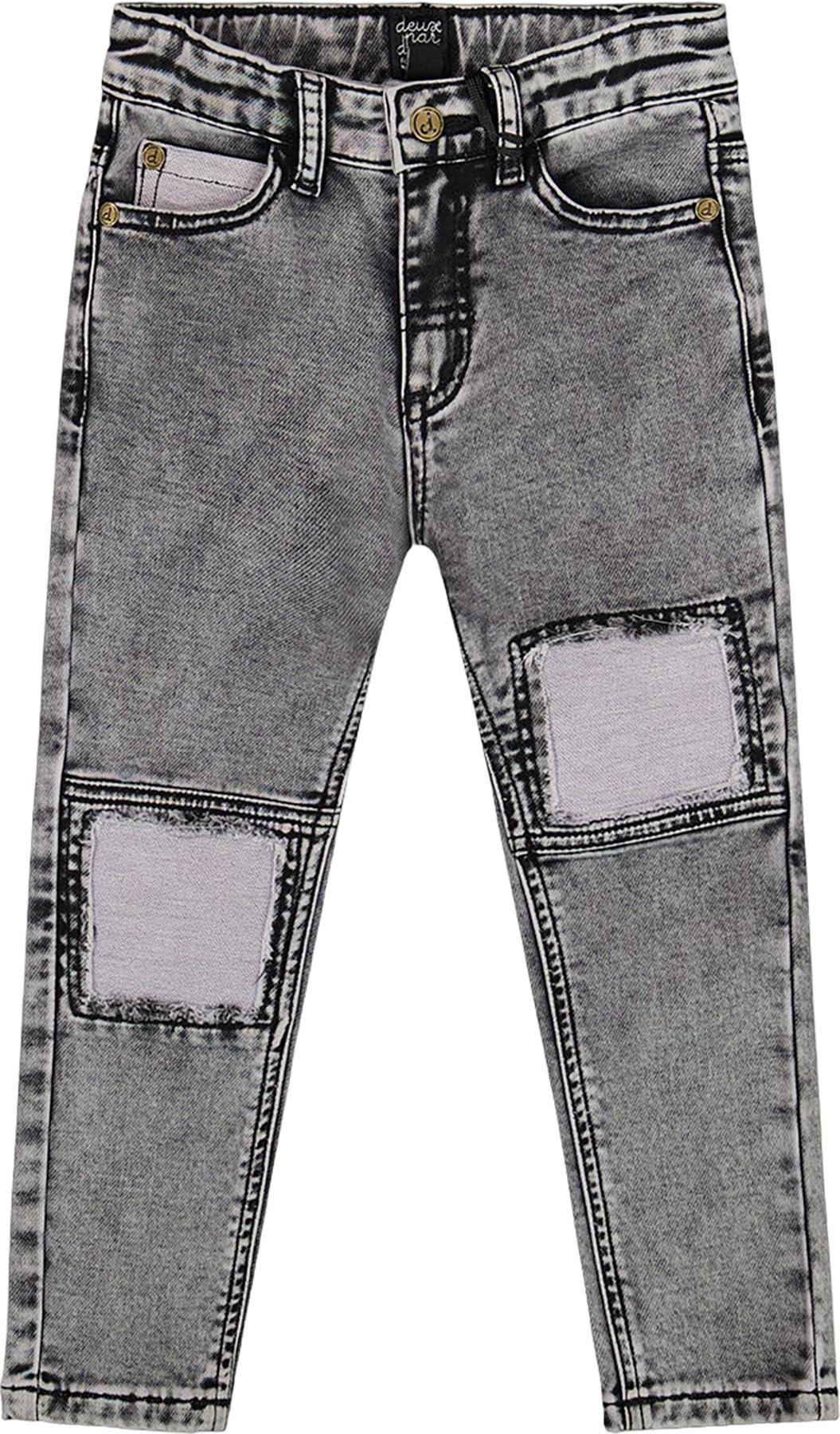 Product image for Pantalon en denim bleu en éponge française avec patch contrastant - Bébé garçon