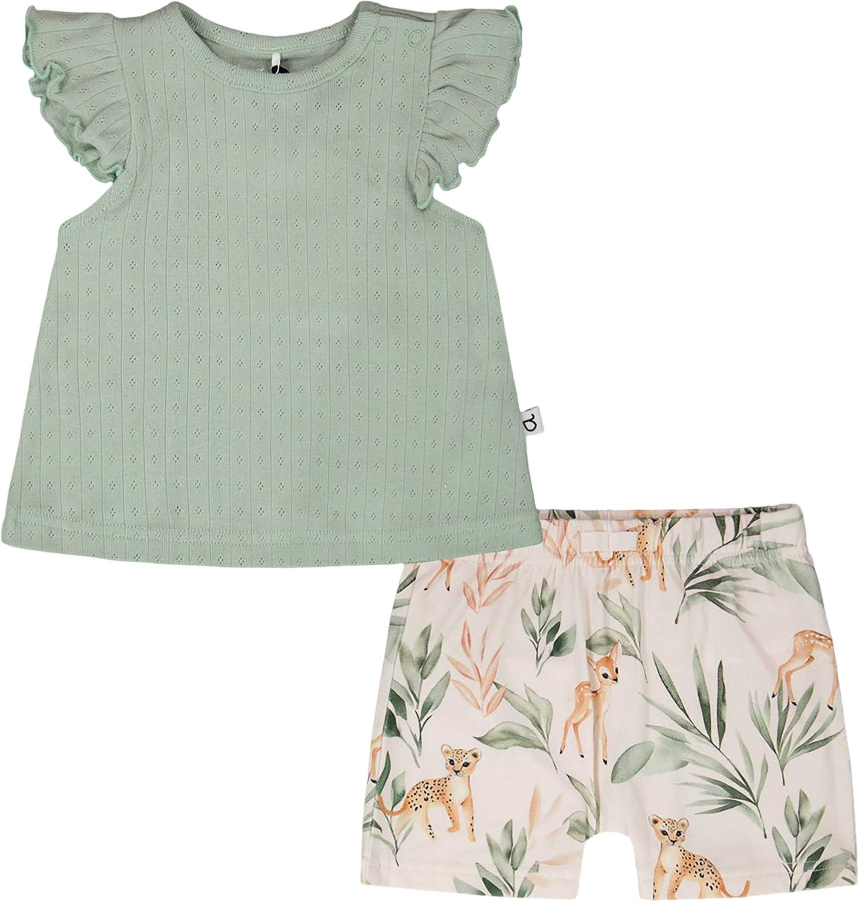 Green - Peach Deer Print