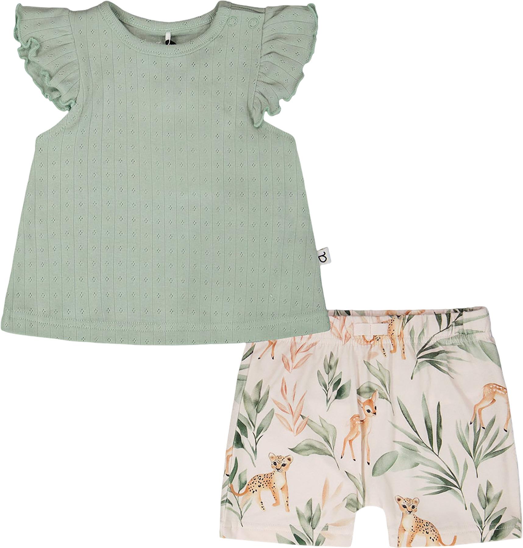 Product image for Printed Organic Cotton Jersey Top and Shorts Set - Baby Girl