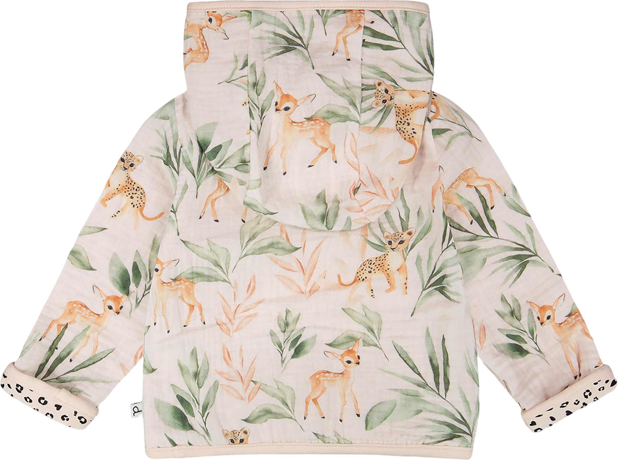 Product gallery image number 3 for product Printed Muslin and Organic Cotton Jersey Reversible Hooded Jacket - Baby Girl